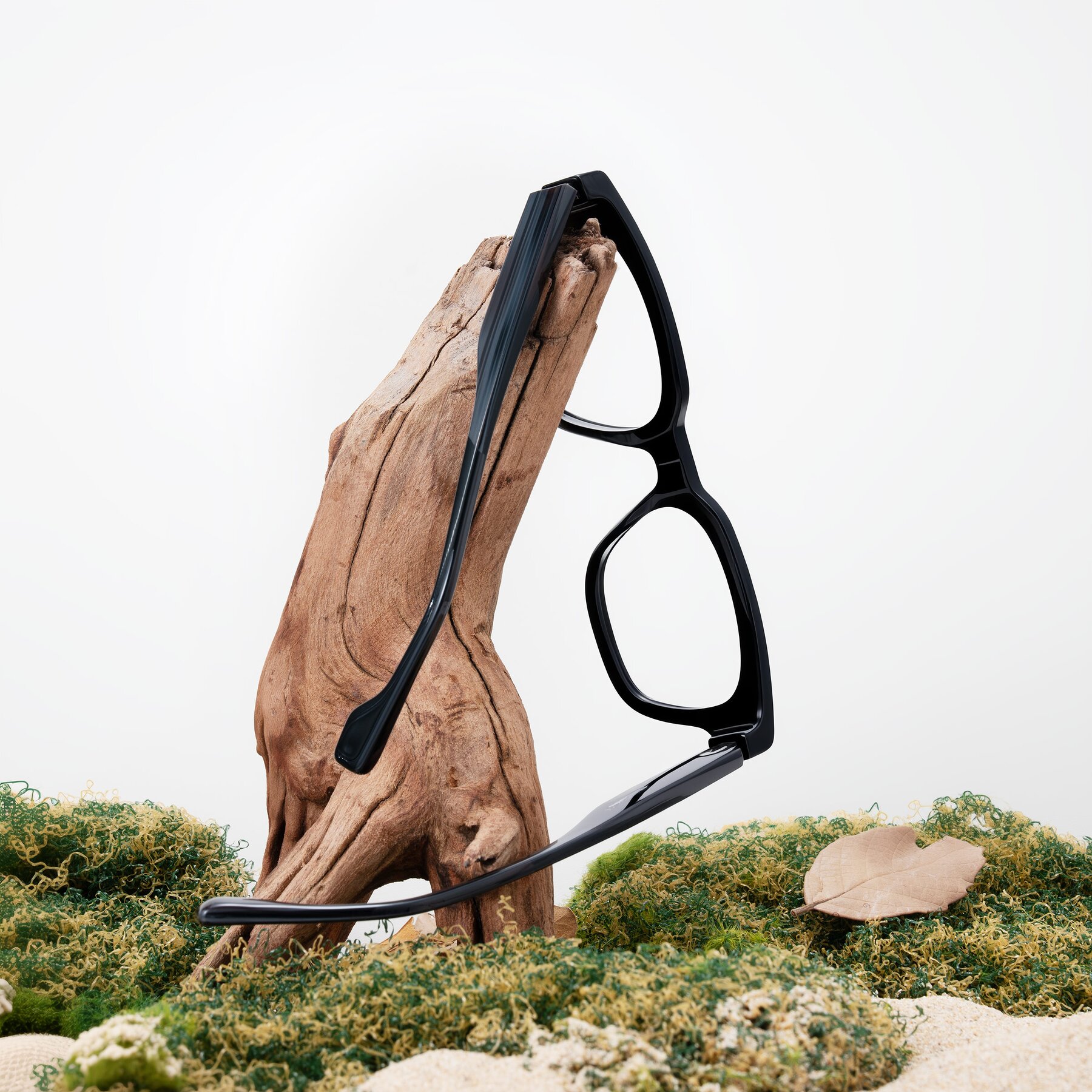 Lifestyle photography #2 of Jensen in Black/Gray Striped with Clear Reading Eyeglass Lenses