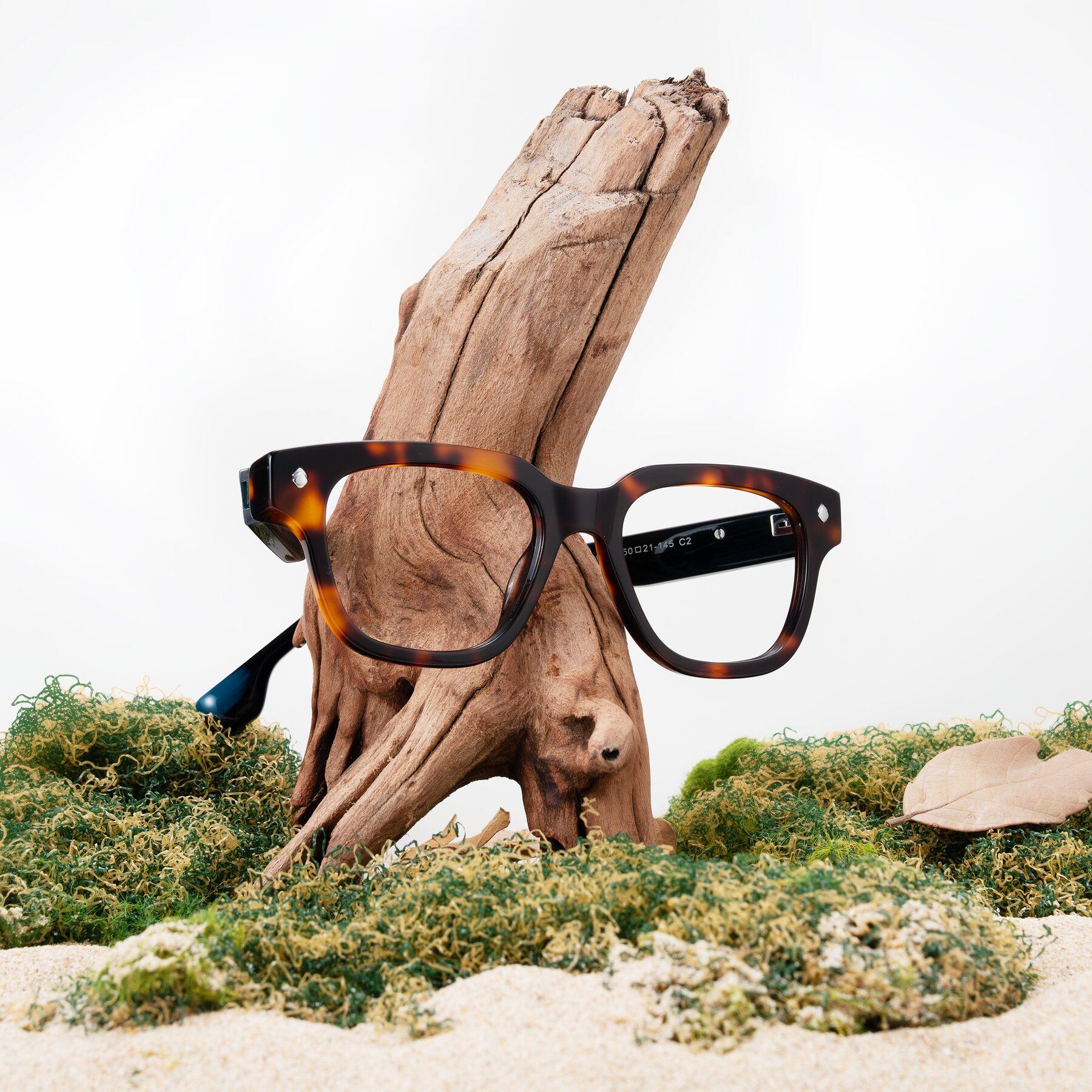 Lifestyle photography #2 of Jensen in Tortoise/Teal Striped with Clear Reading Eyeglass Lenses