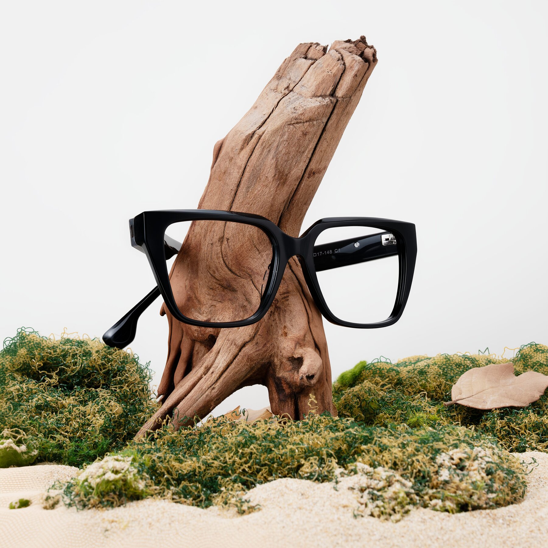 Lifestyle photography #1 of Gwee in Black/Gray Striped with Clear Reading Eyeglass Lenses