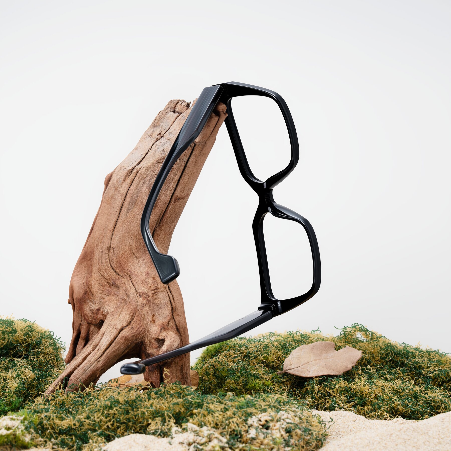 Lifestyle photography #2 of Gwee in Black/Gray Striped with Clear Reading Eyeglass Lenses