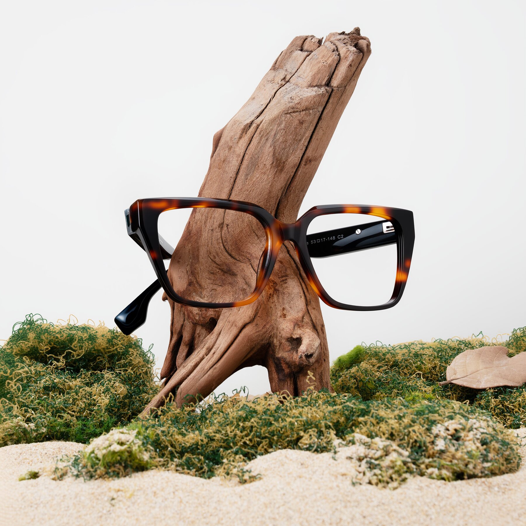 Lifestyle photography #1 of Gwee in Trortoise/Teal Striped with Clear Eyeglass Lenses