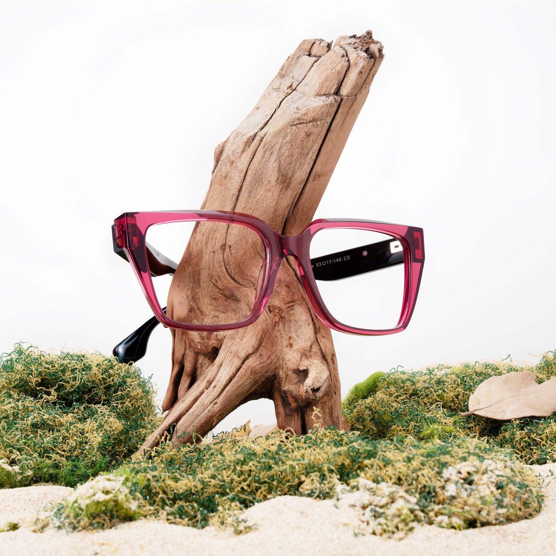 Lifestyle photography #1 of Gwee in Amethyst /Light Blue Striped with Clear Reading Eyeglass Lenses