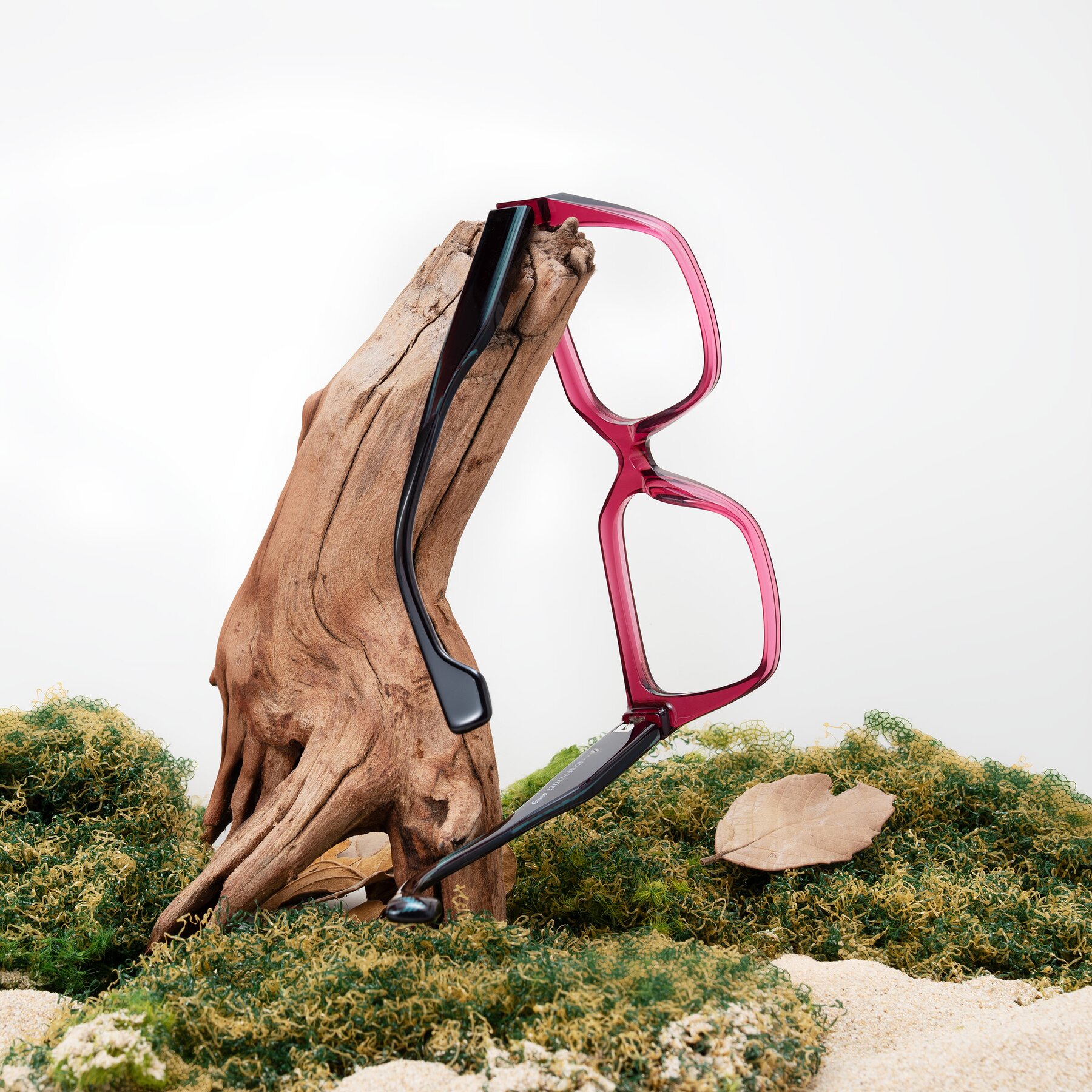 Lifestyle photography #2 of Gwee in Amethyst /Light Blue Striped with Clear Reading Eyeglass Lenses