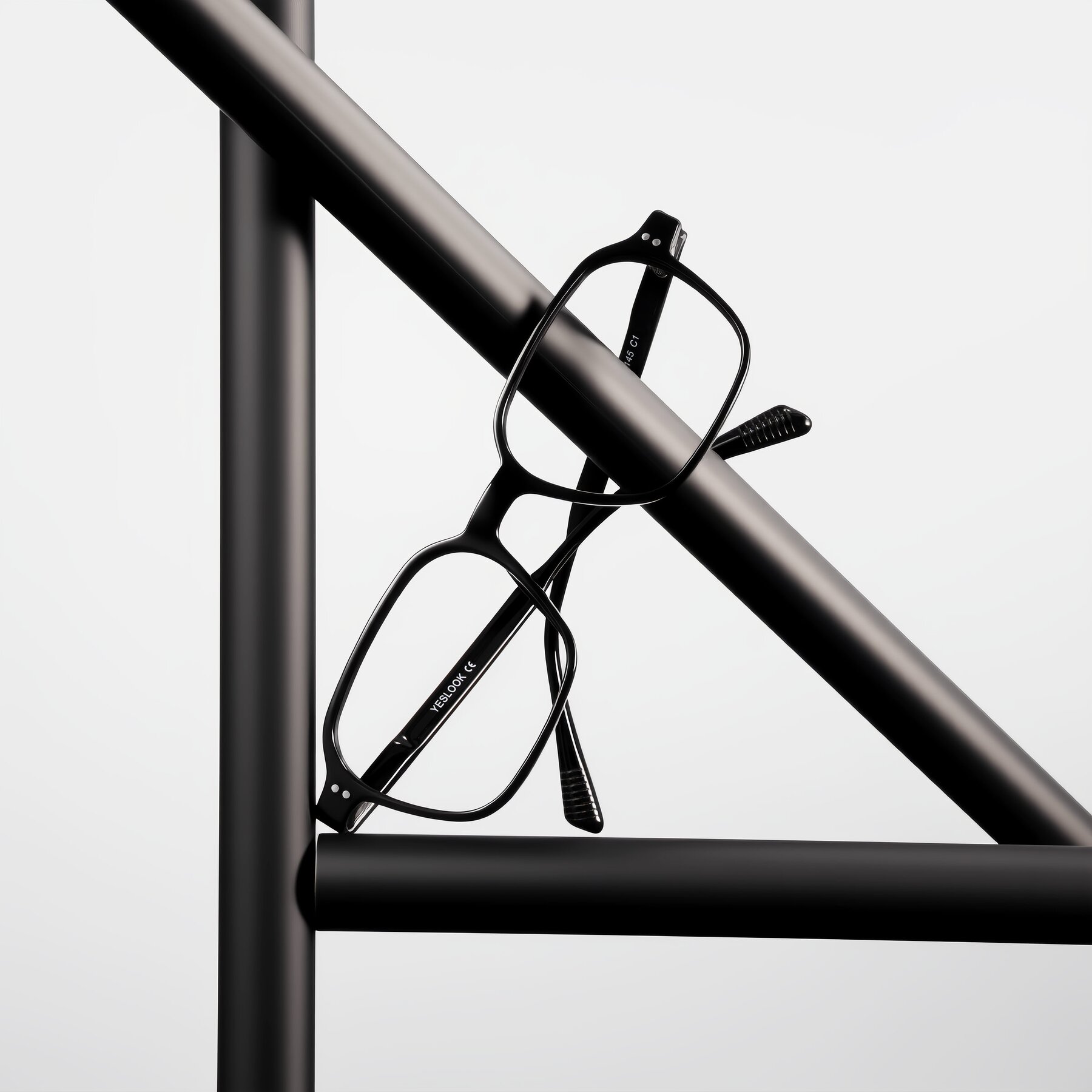 Lifestyle photography #1 of Schwedts in Black with Clear Reading Eyeglass Lenses