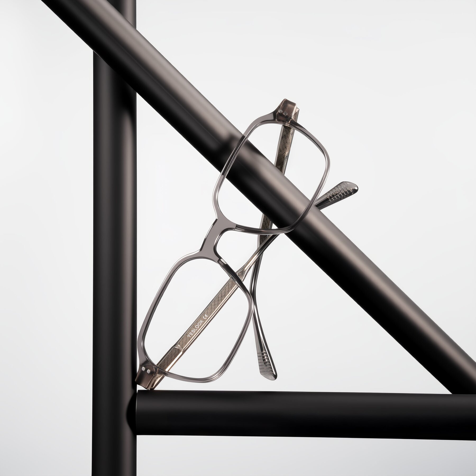 Lifestyle photography #2 of Schwedts in Gray with Clear Reading Eyeglass Lenses