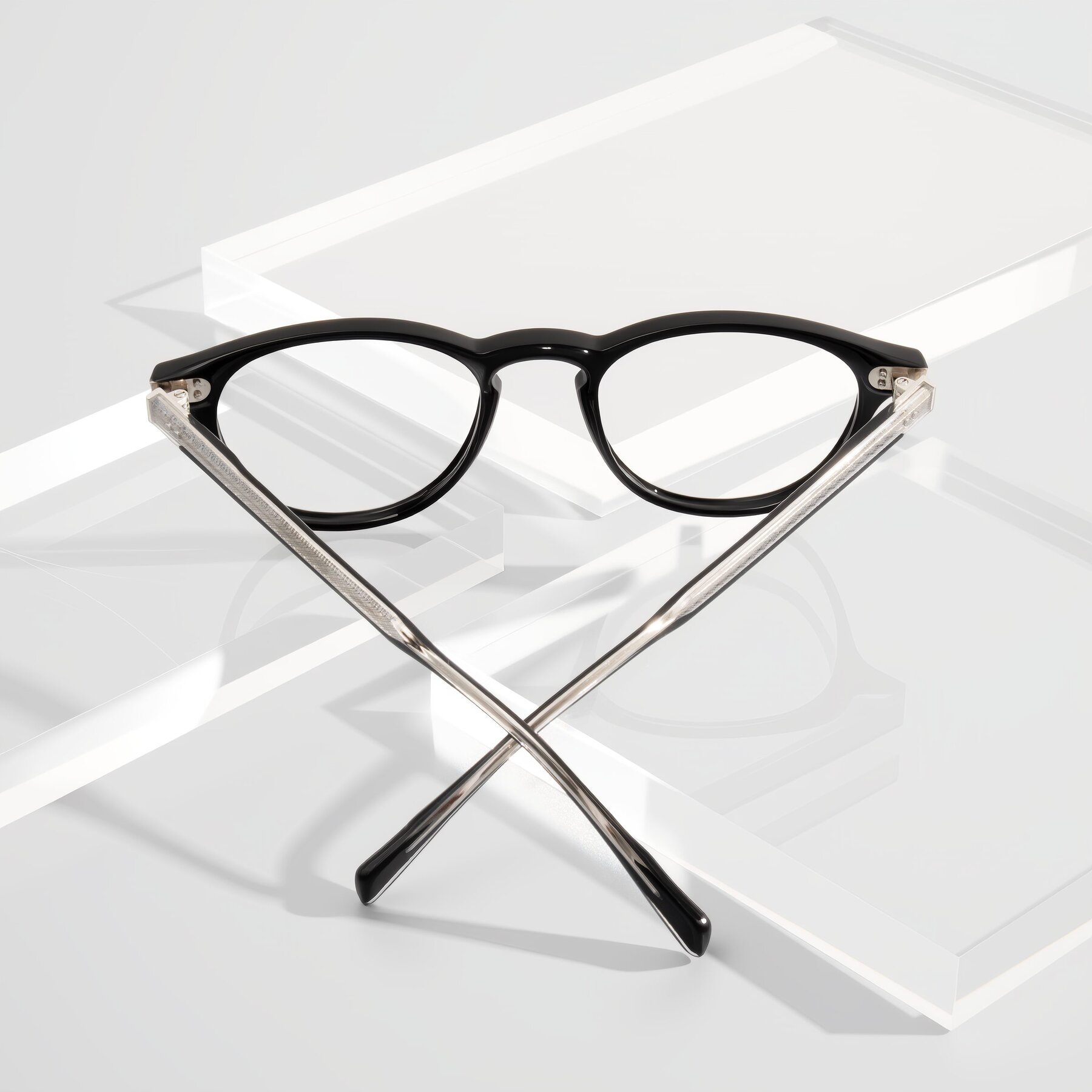 Lifestyle photography #2 of Dayen in Black with Clear Eyeglass Lenses