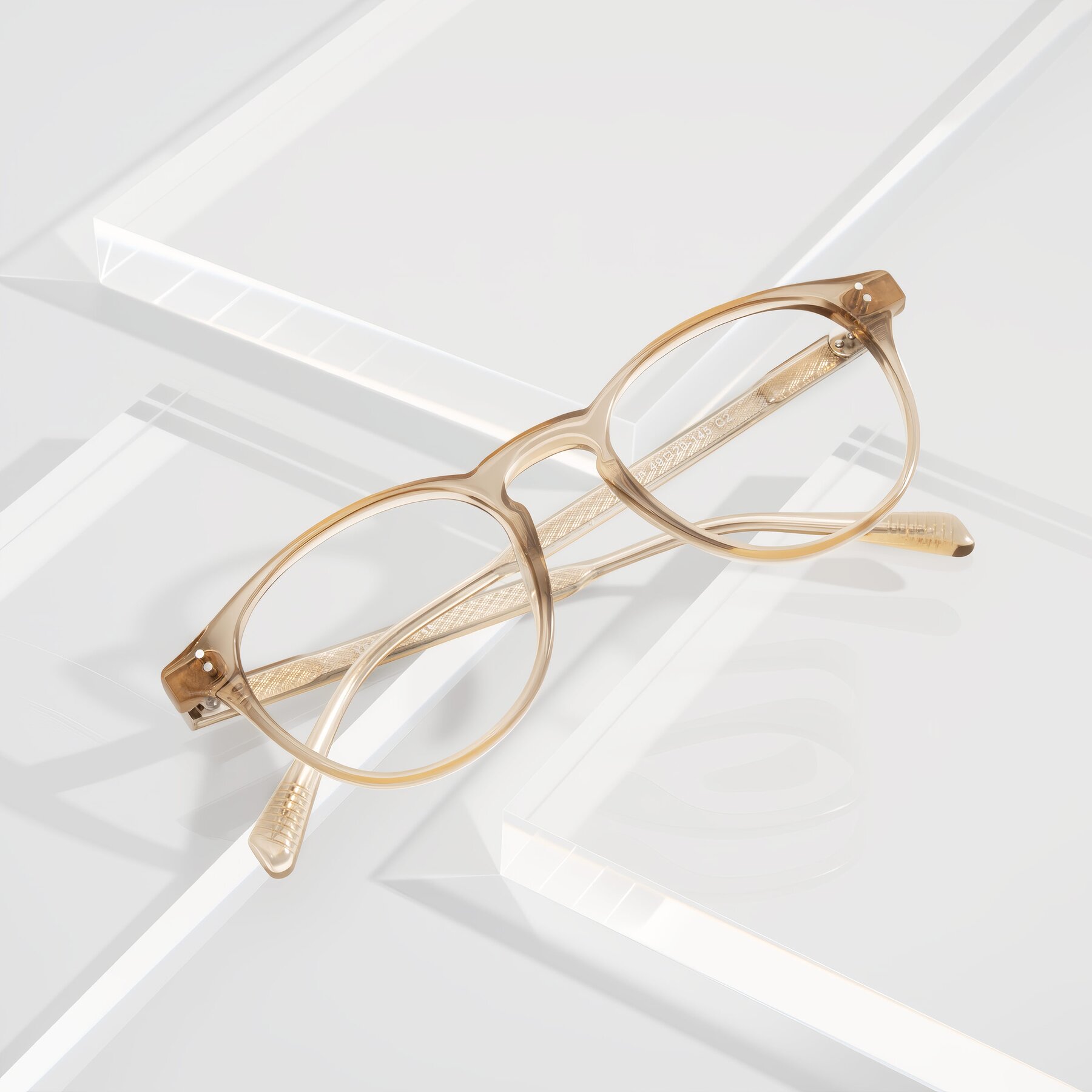 Lifestyle photography #1 of Dayen in Champagne with Clear Reading Eyeglass Lenses