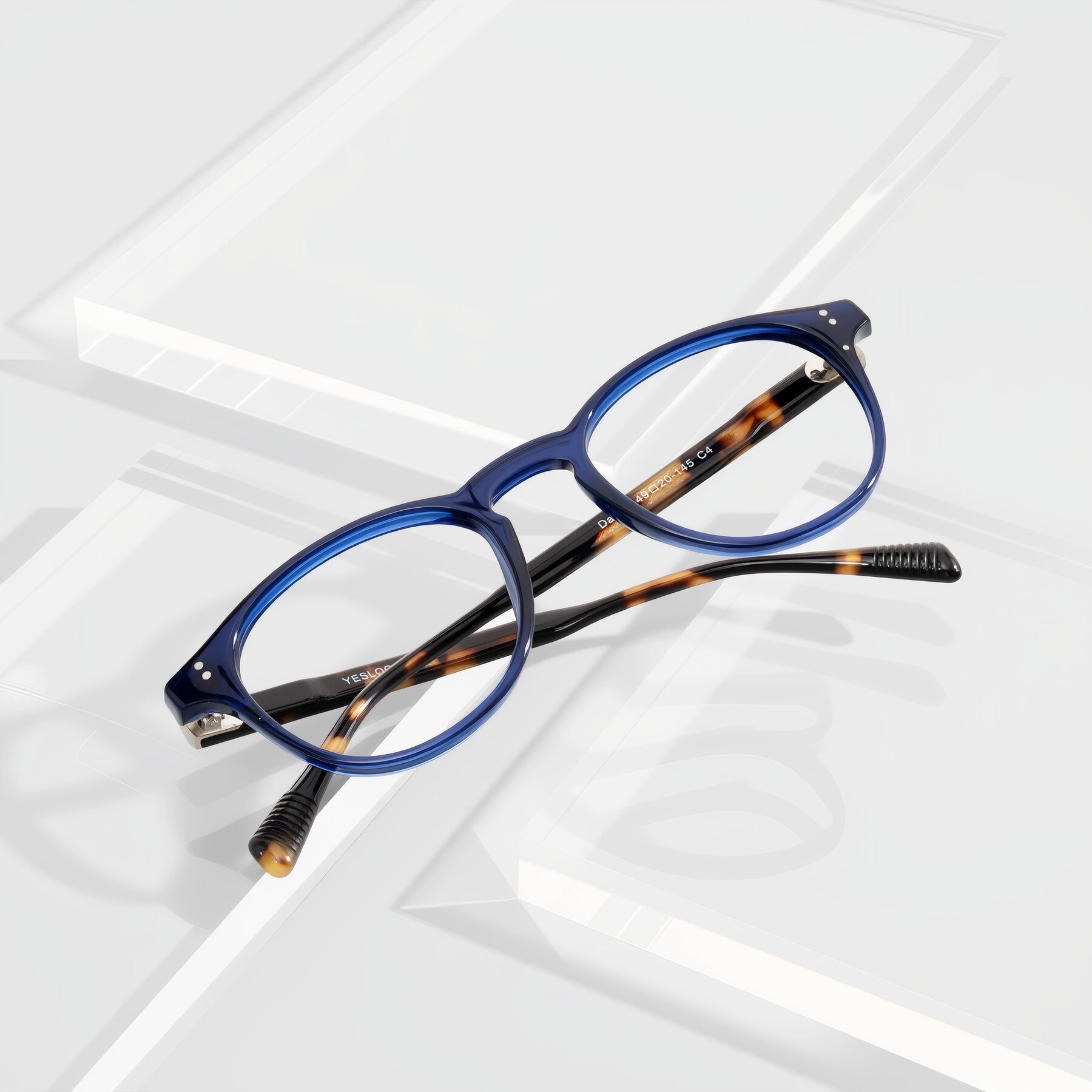 Lifestyle photography #1 of Dayen in Navy Blue/Tortoise with Clear Blue Light Blocking Lenses