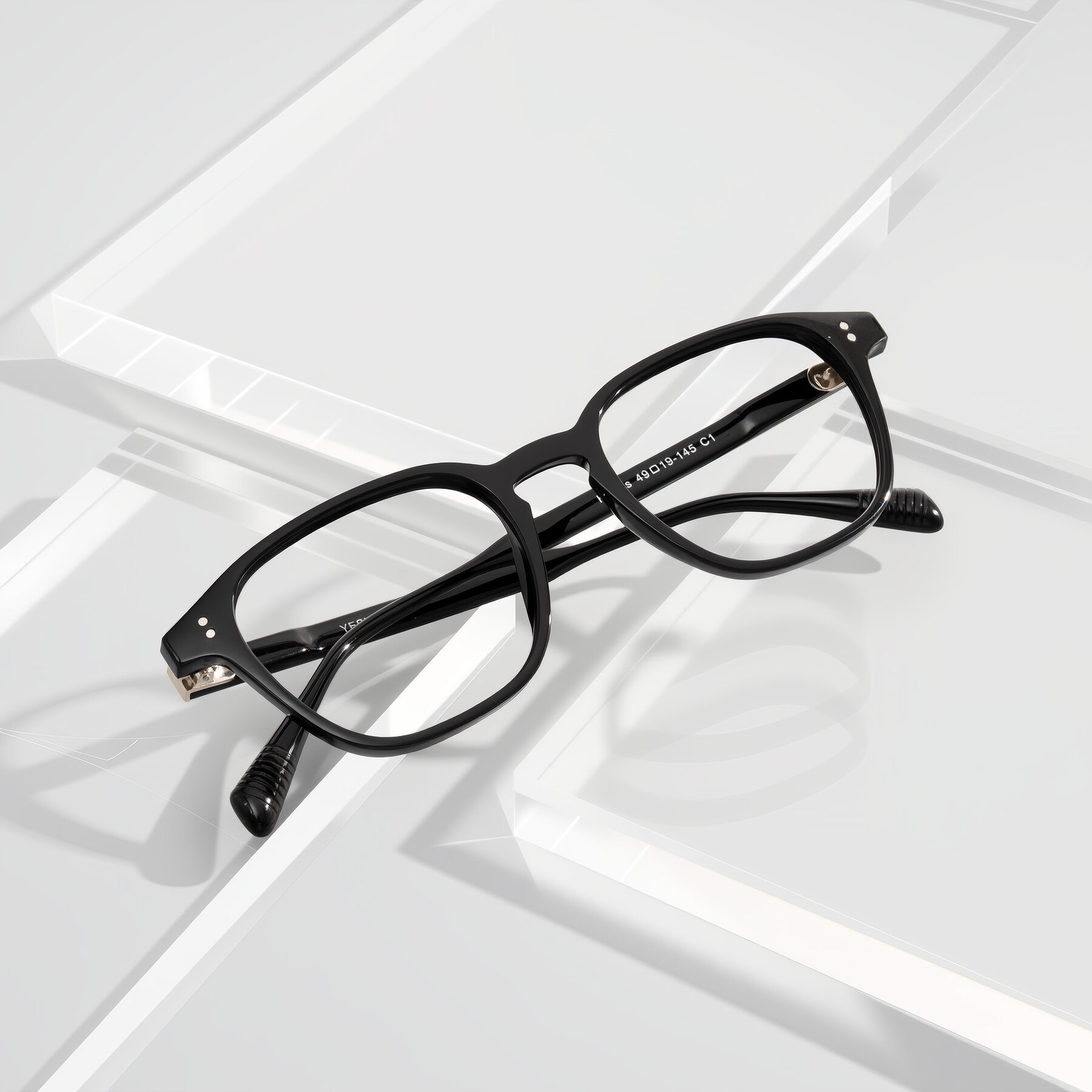 Lifestyle photography #1 of Huites in Black with Clear Reading Eyeglass Lenses