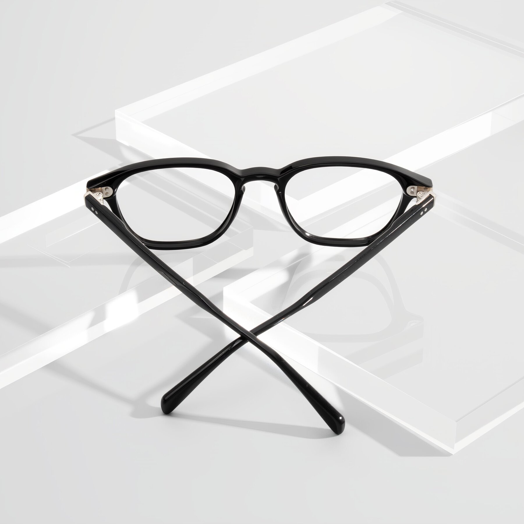 Lifestyle photography #2 of Huites in Black with Clear Reading Eyeglass Lenses