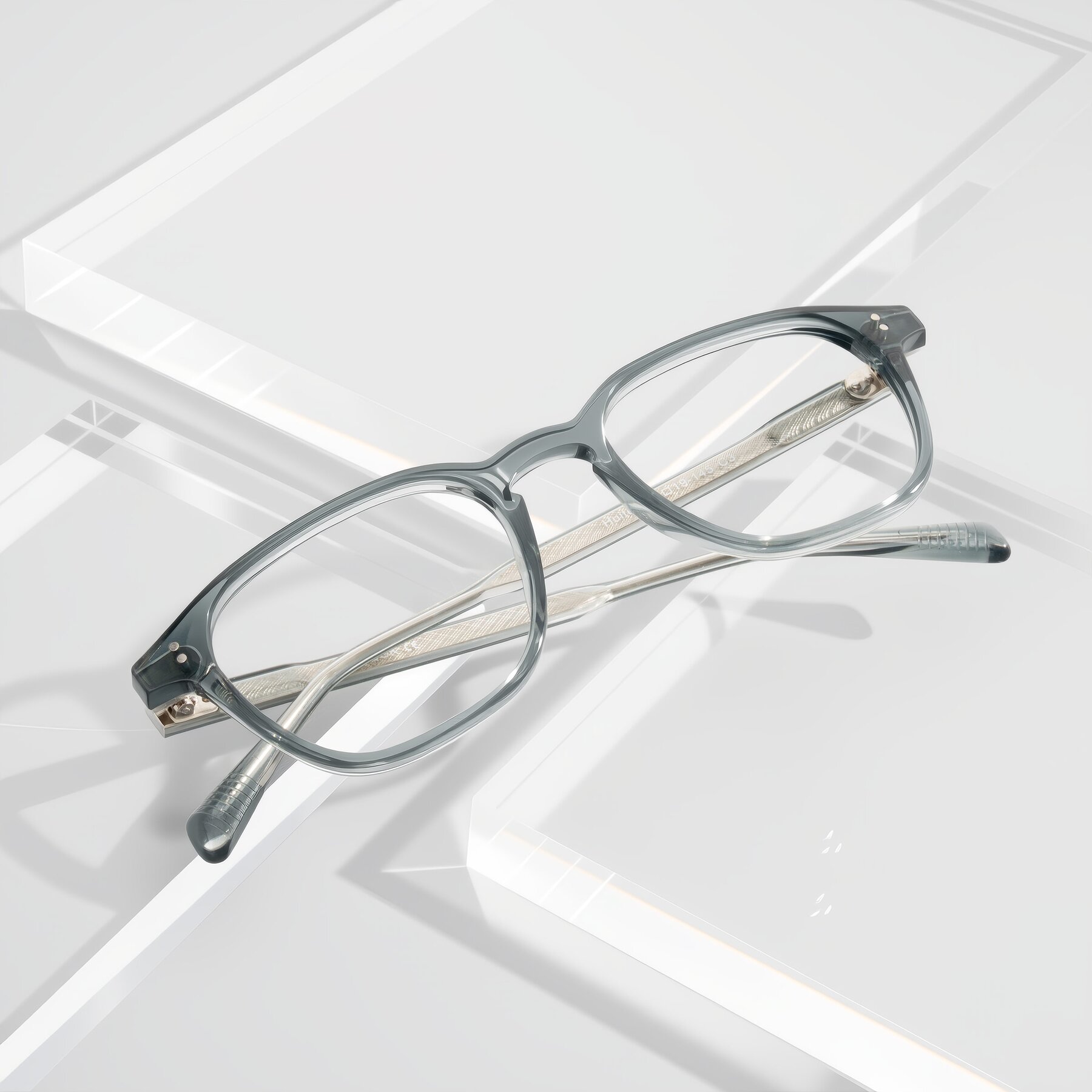 Lifestyle photography #1 of Huites in Grayish Blue with Clear Blue Light Blocking Lenses