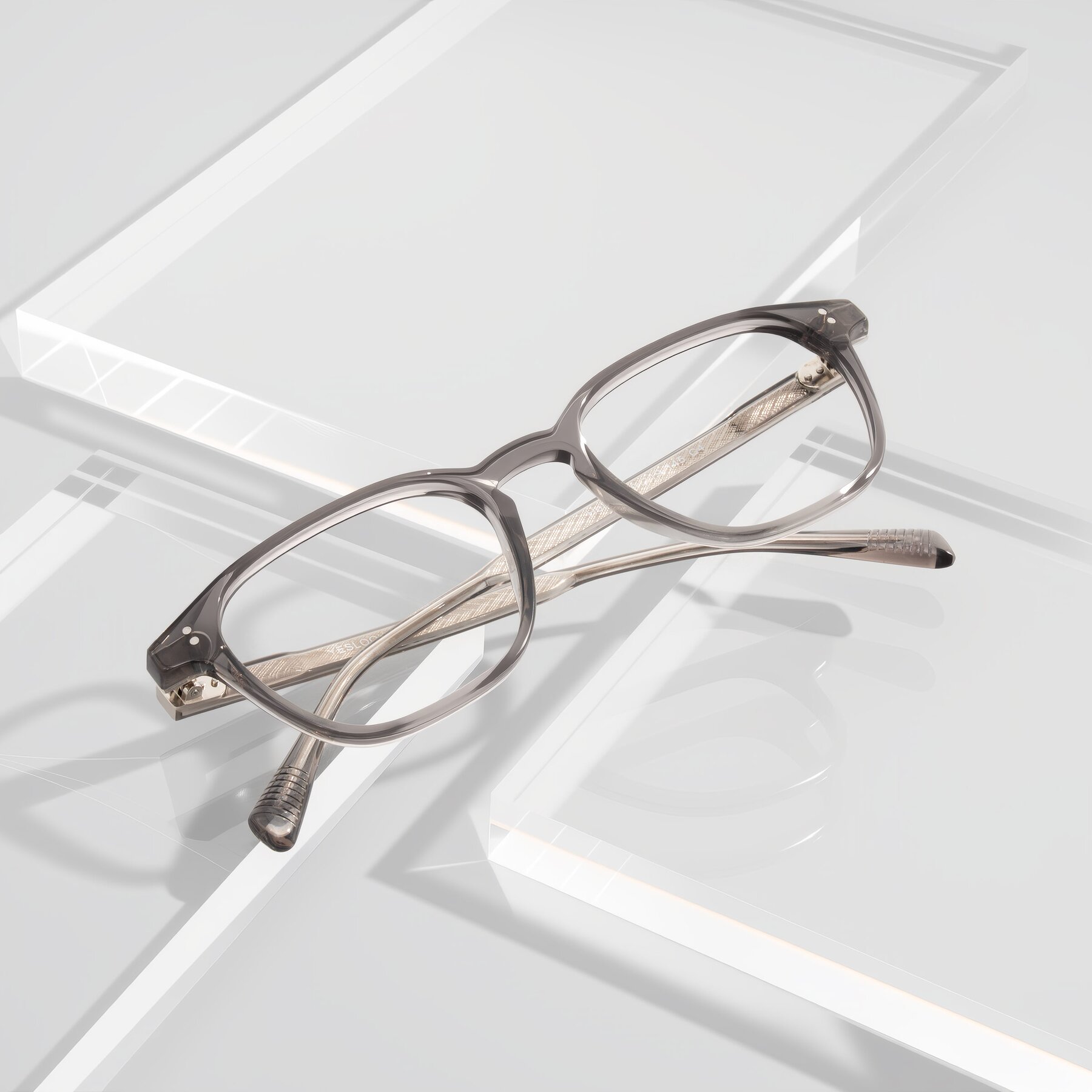 Lifestyle photography #1 of Huites in Gray with Clear Reading Eyeglass Lenses