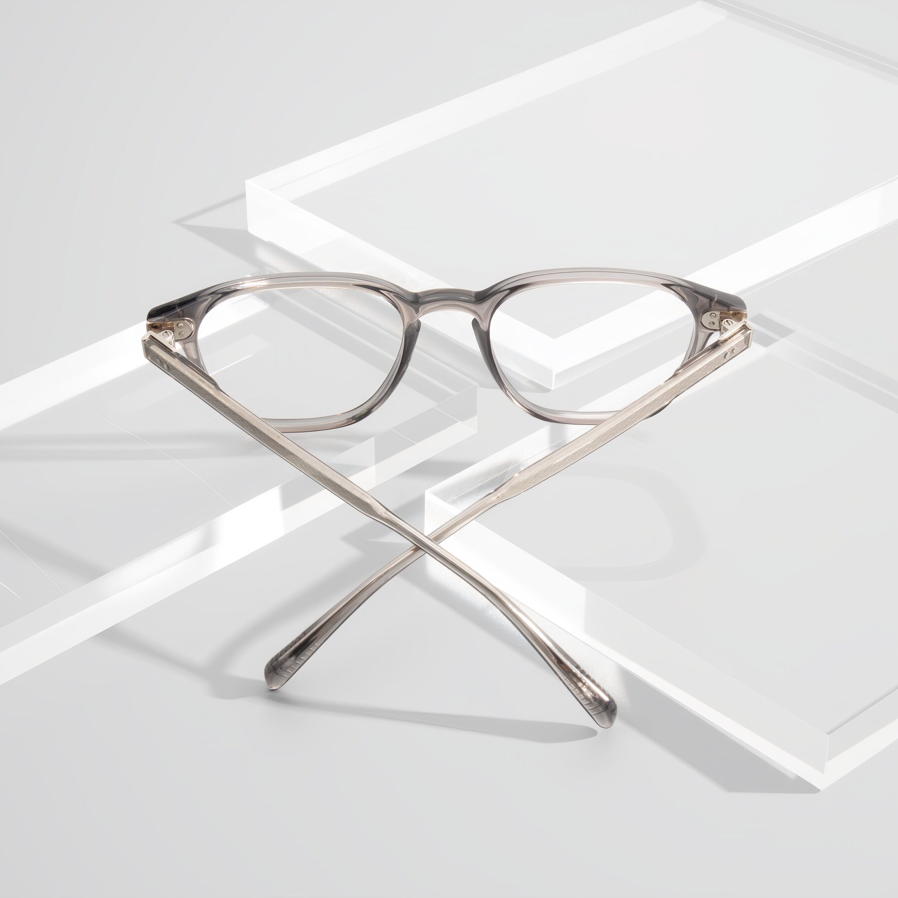 Lifestyle photography #2 of Huites in Gray with Clear Reading Eyeglass Lenses