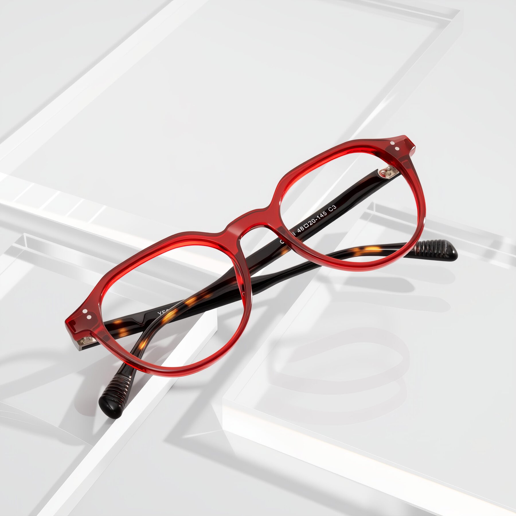 Lifestyle photography #1 of Cotaii in Wine/Tortoise with Clear Reading Eyeglass Lenses