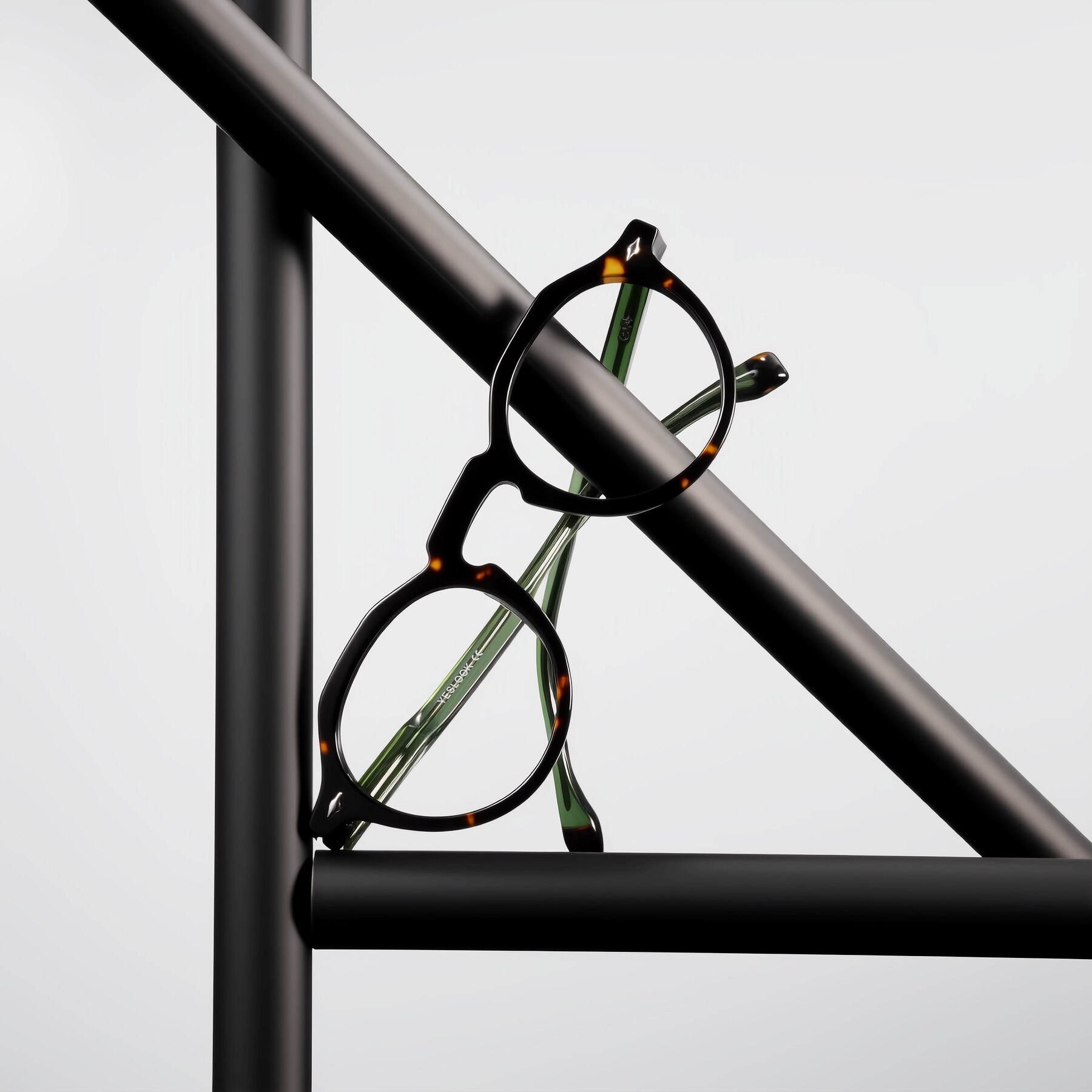 Lifestyle photography #1 of Orta in Tortoise/Green with Clear Reading Eyeglass Lenses