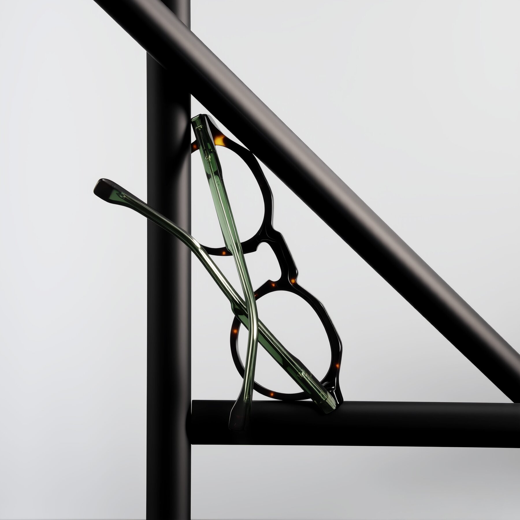 Lifestyle photography #2 of Orta in Tortoise/Green with Clear Reading Eyeglass Lenses