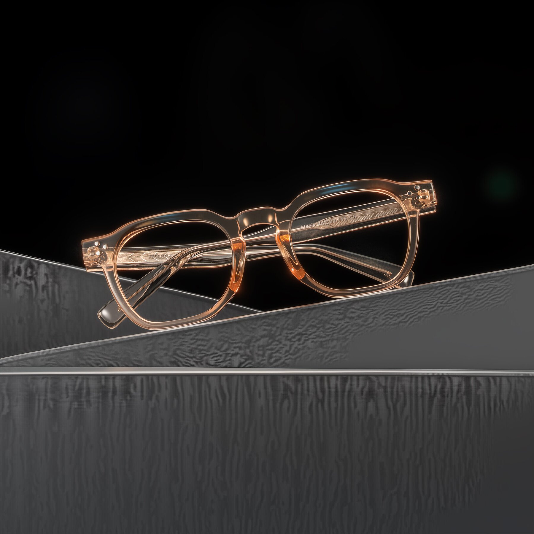 Lifestyle photography #1 of Muzik in Coral to Vermilion Shift with Clear Blue Light Blocking Lenses