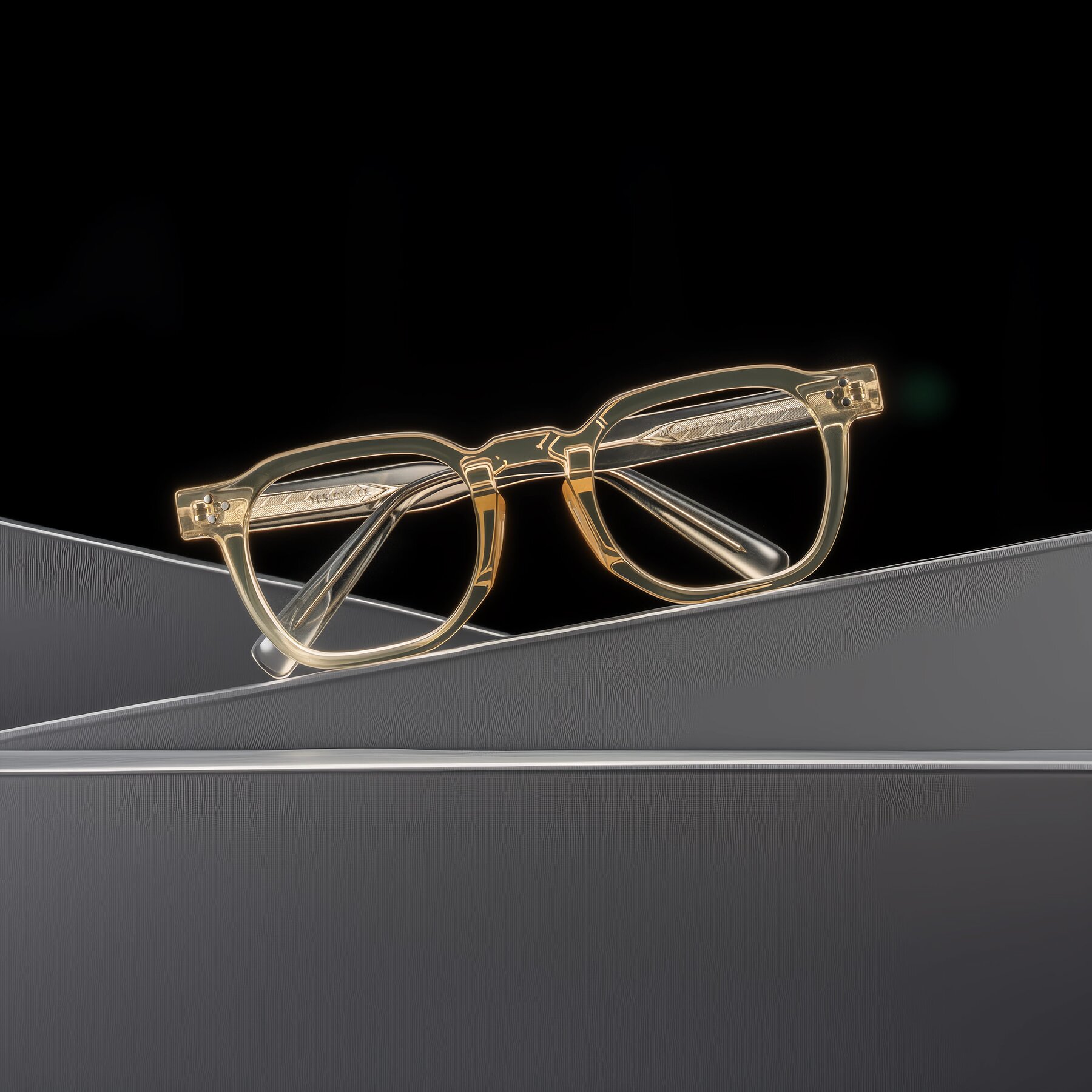 Lifestyle photography #1 of Muzik in Champagne to Dark Brown Shift with Clear Blue Light Blocking Lenses