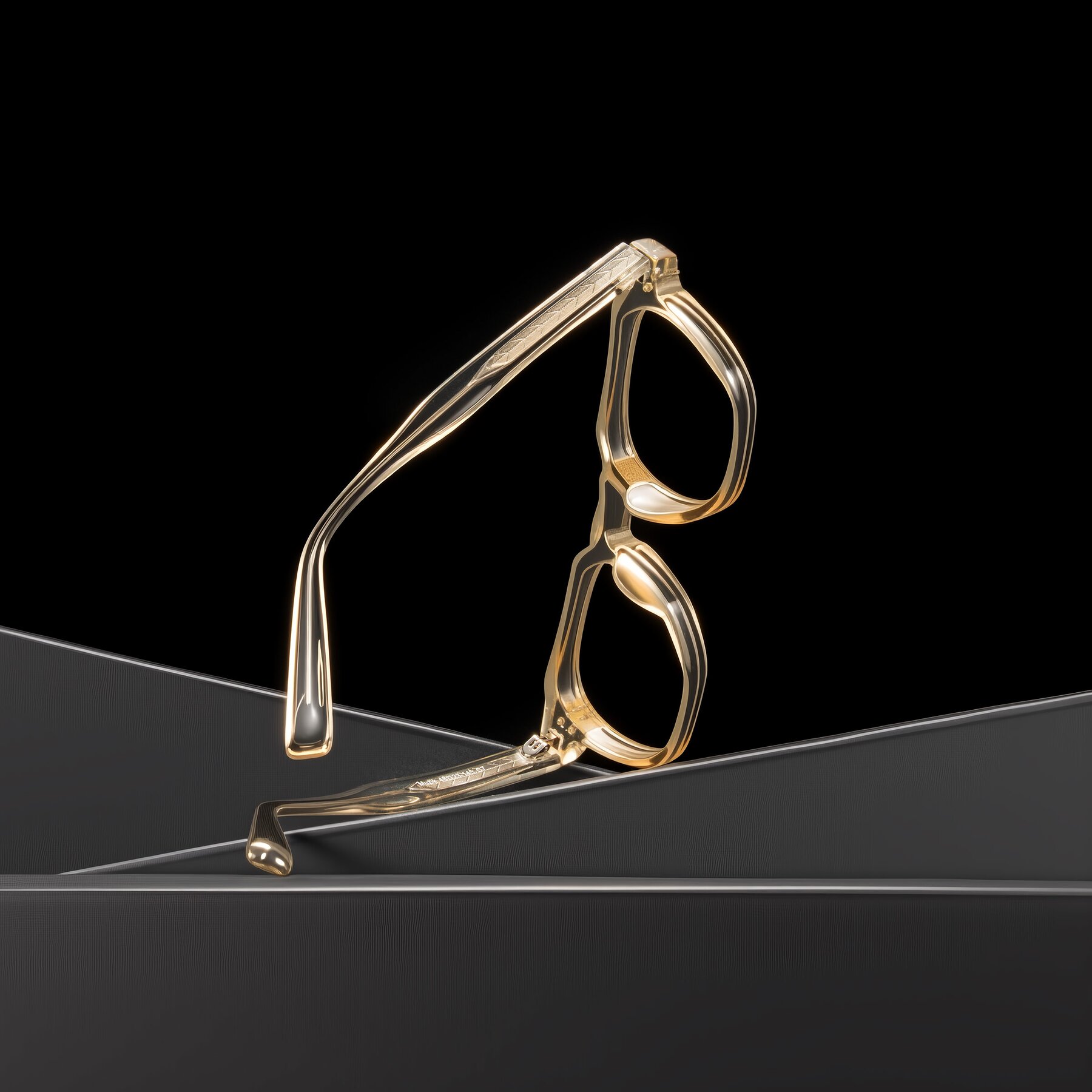 Lifestyle photography #2 of Muzik in Champagne to Dark Brown Shift with Clear Blue Light Blocking Lenses