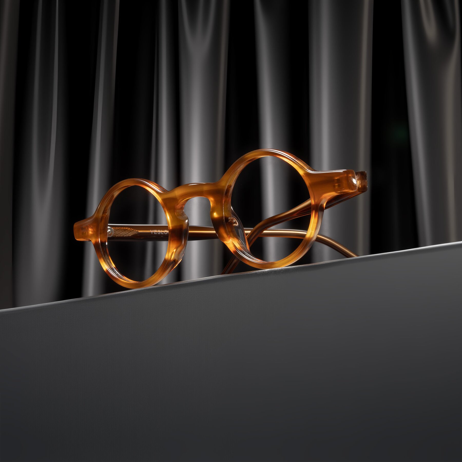 Lifestyle photography #1 of Enno in Amber Striped with Clear Blue Light Blocking Lenses