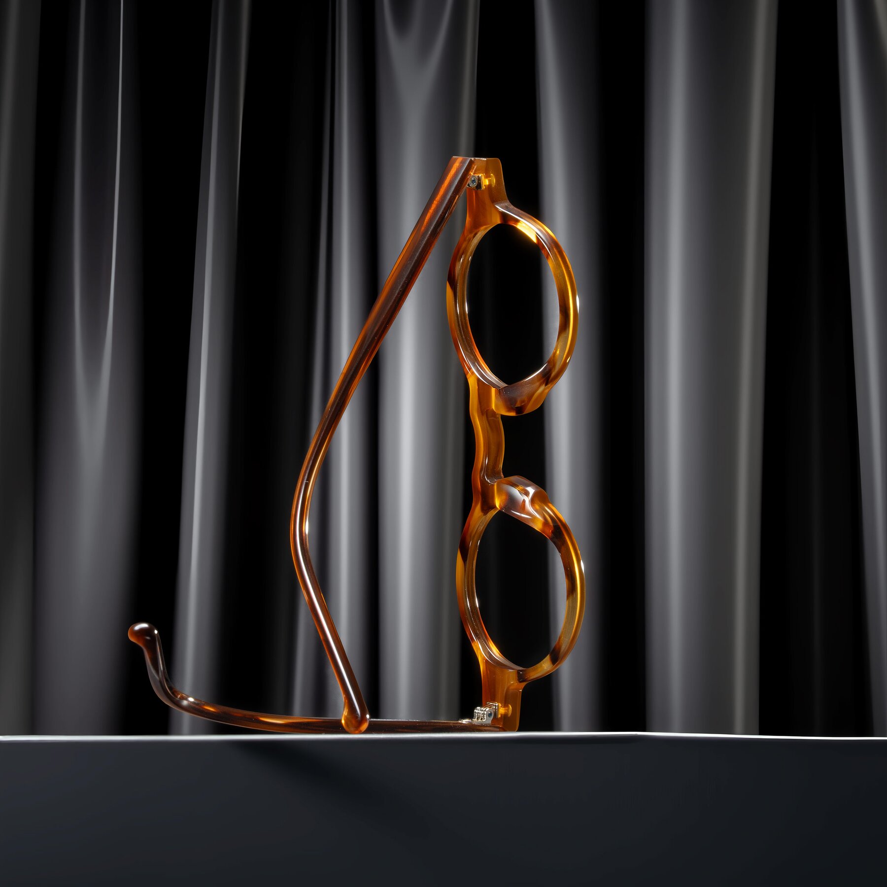 Lifestyle photography #2 of Enno in Amber Striped with Clear Blue Light Blocking Lenses