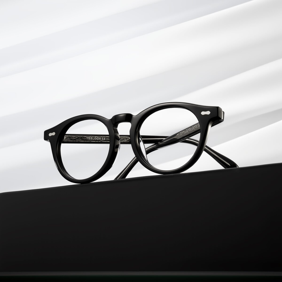 Black Keyhole Bridge Low Bridge Fit Round Eyeglasses - Jairo