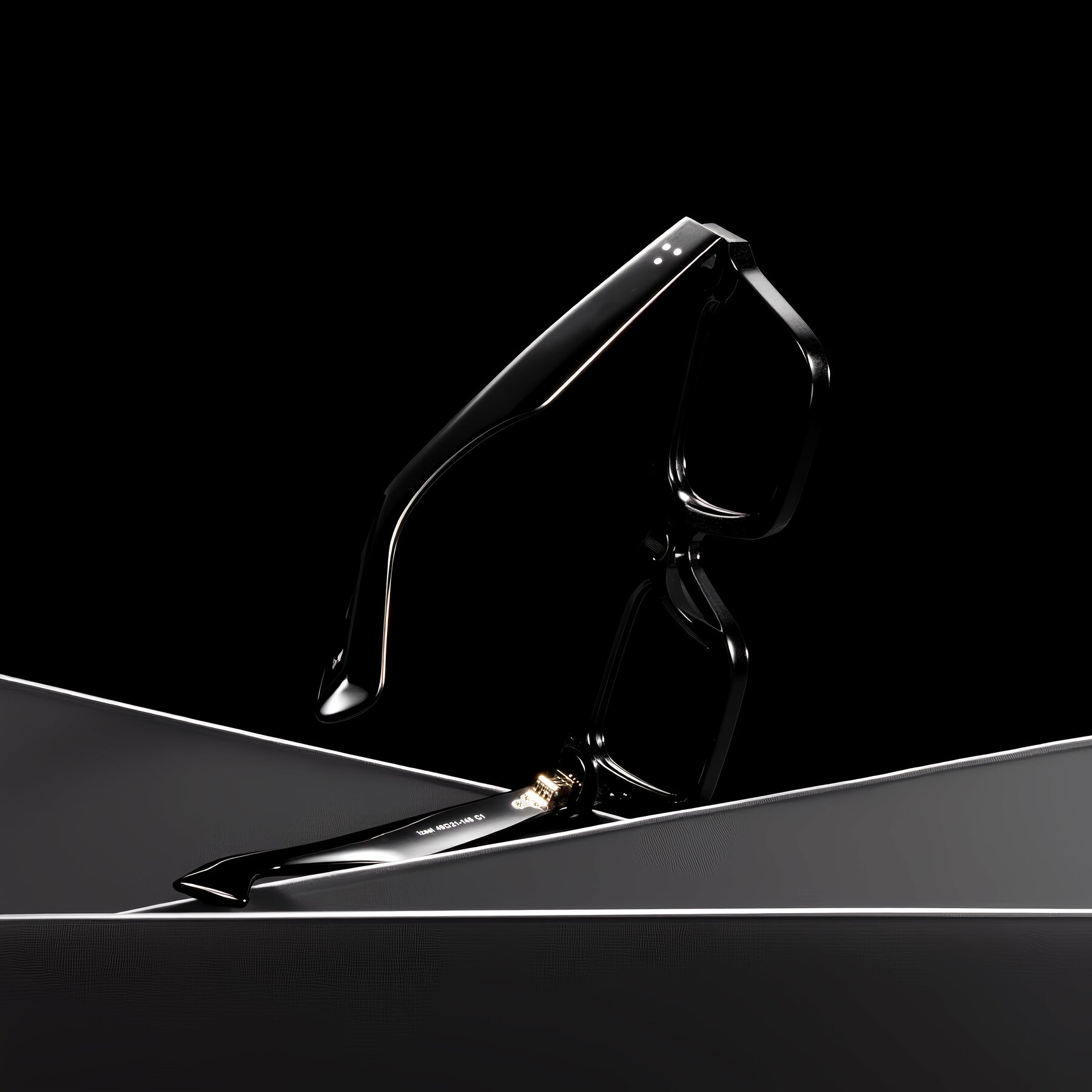 Lifestyle photography #2 of Izael in Black with Clear Blue Light Blocking Lenses