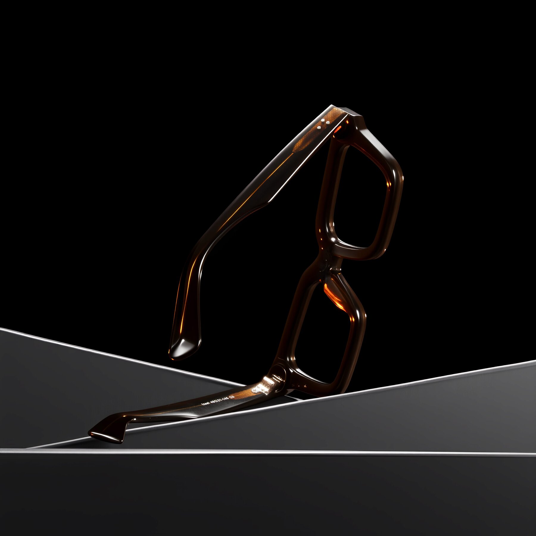 Lifestyle photography #2 of Izael in Dark Brown Striped with Clear Eyeglass Lenses