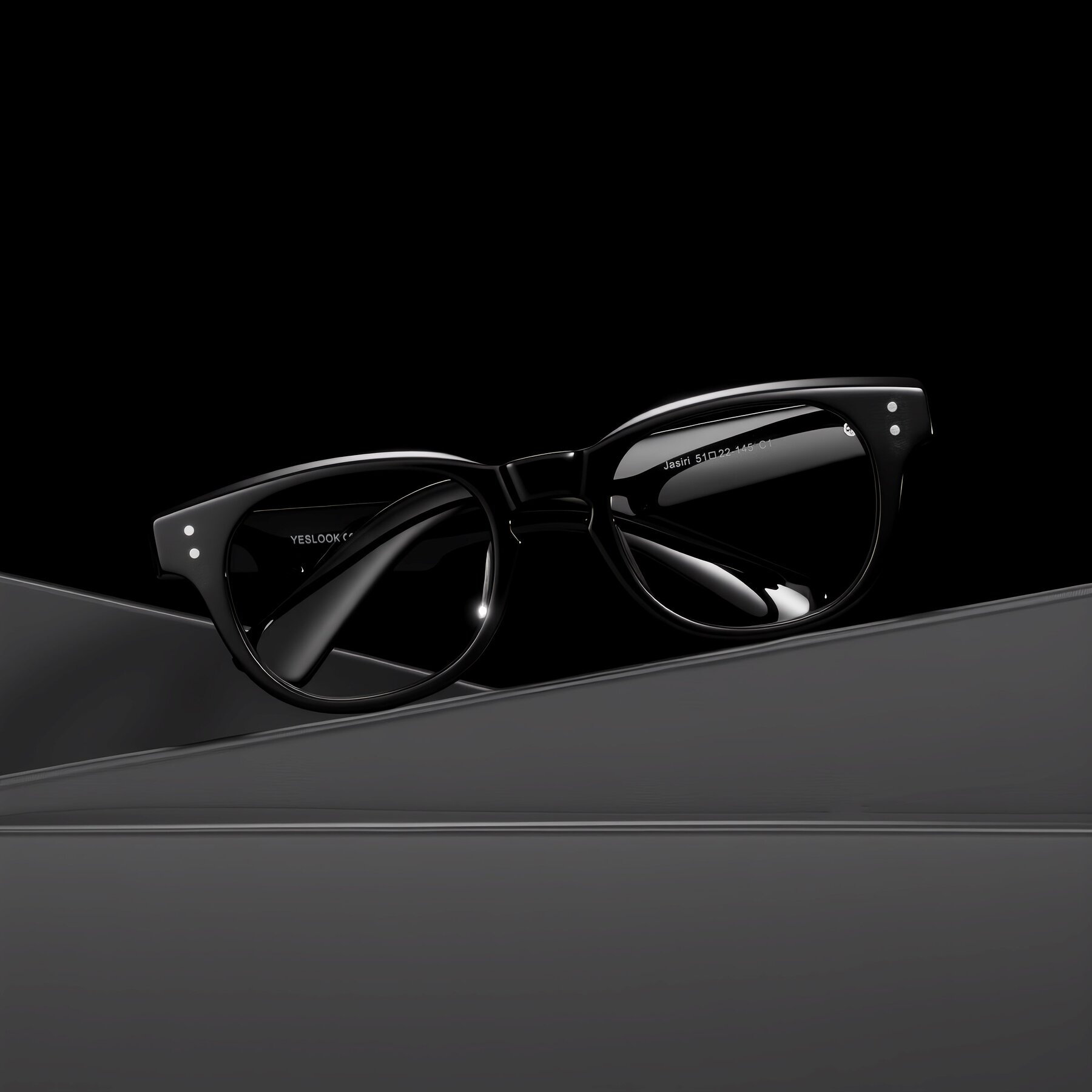 Lifestyle photography #1 of Jasiri in Black with Clear Blue Light Blocking Lenses