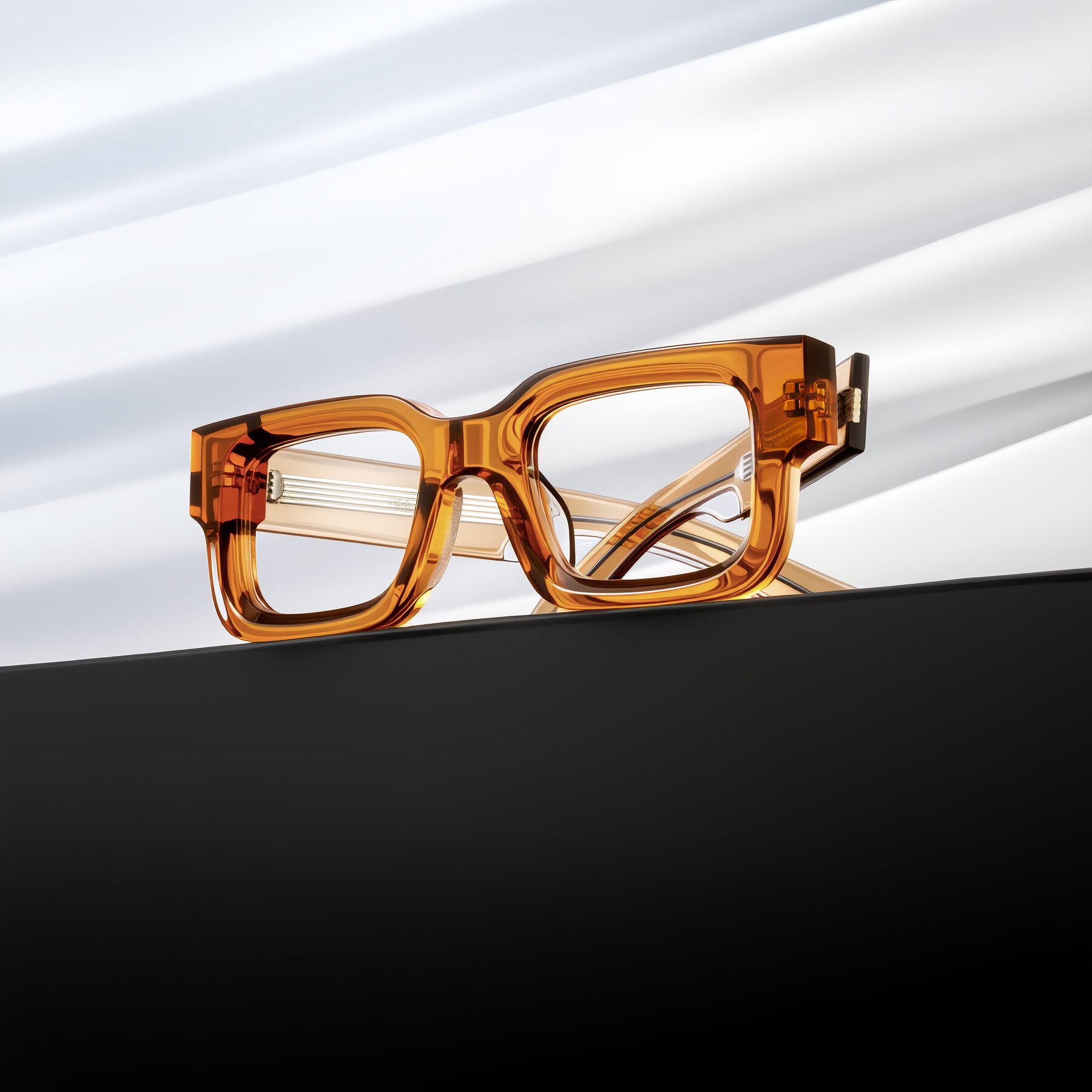 Lifestyle photography #1 of Nuria in Amber with Clear Reading Eyeglass Lenses