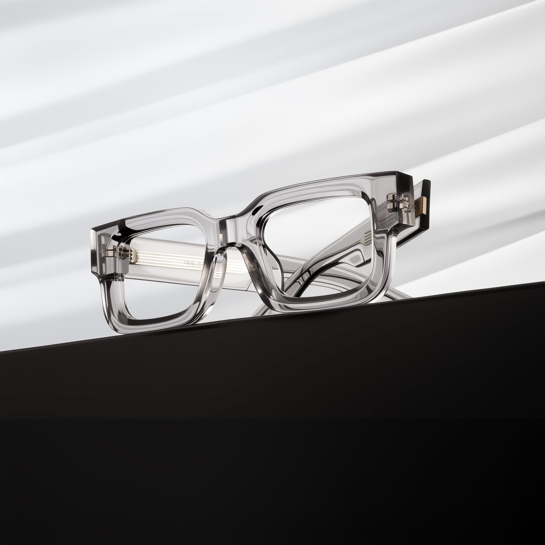 Lifestyle photography #1 of Nuria in Transparent Gray with Clear Blue Light Blocking Lenses