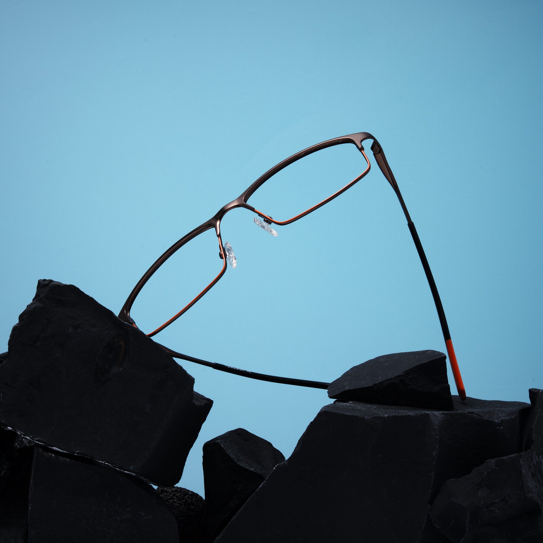 Lifestyle photography #1 of Monnow in Brown/Orange with Clear Reading Eyeglass Lenses