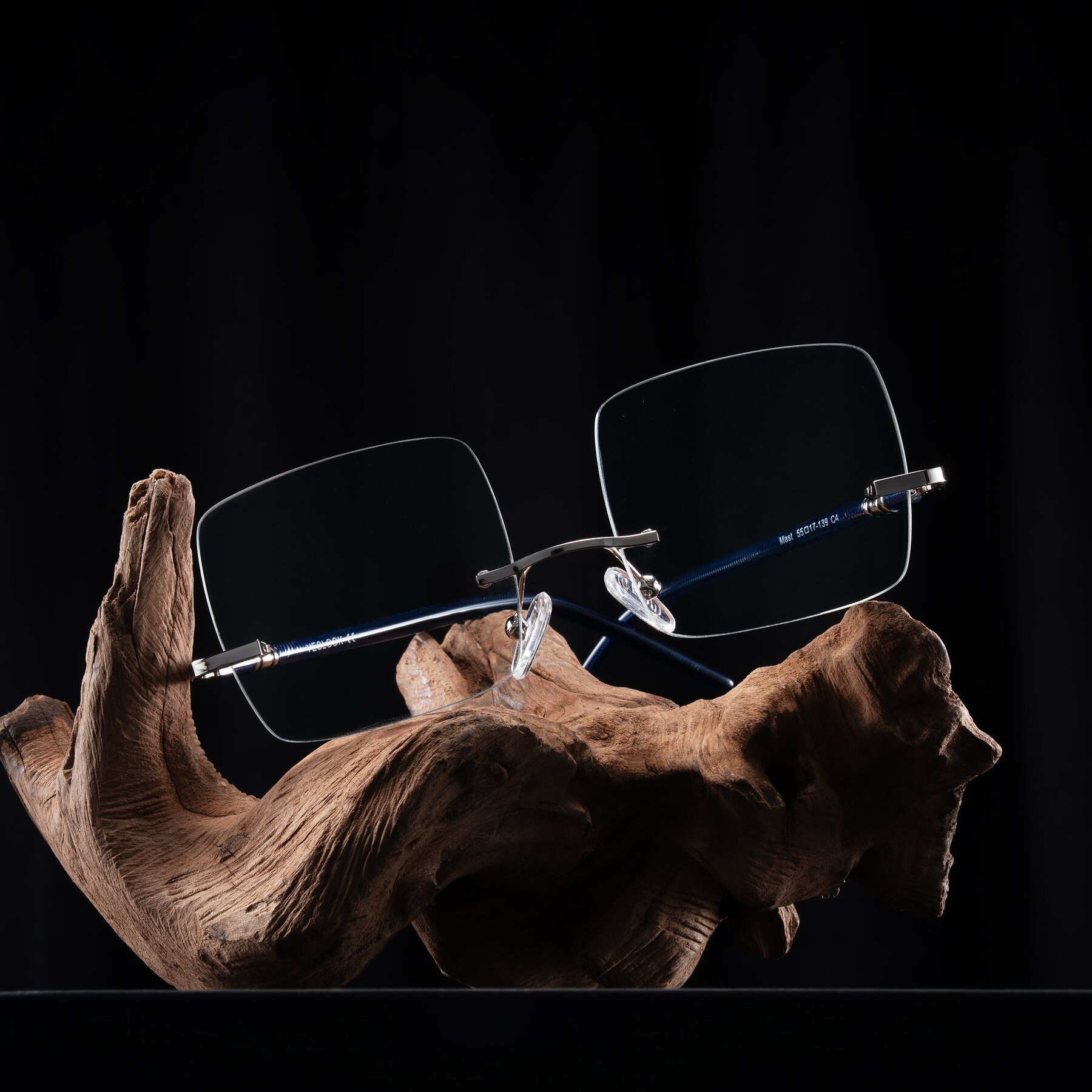 Lifestyle photography #2 of Ventura in Silver/Blue with Clear Eyeglass Lenses