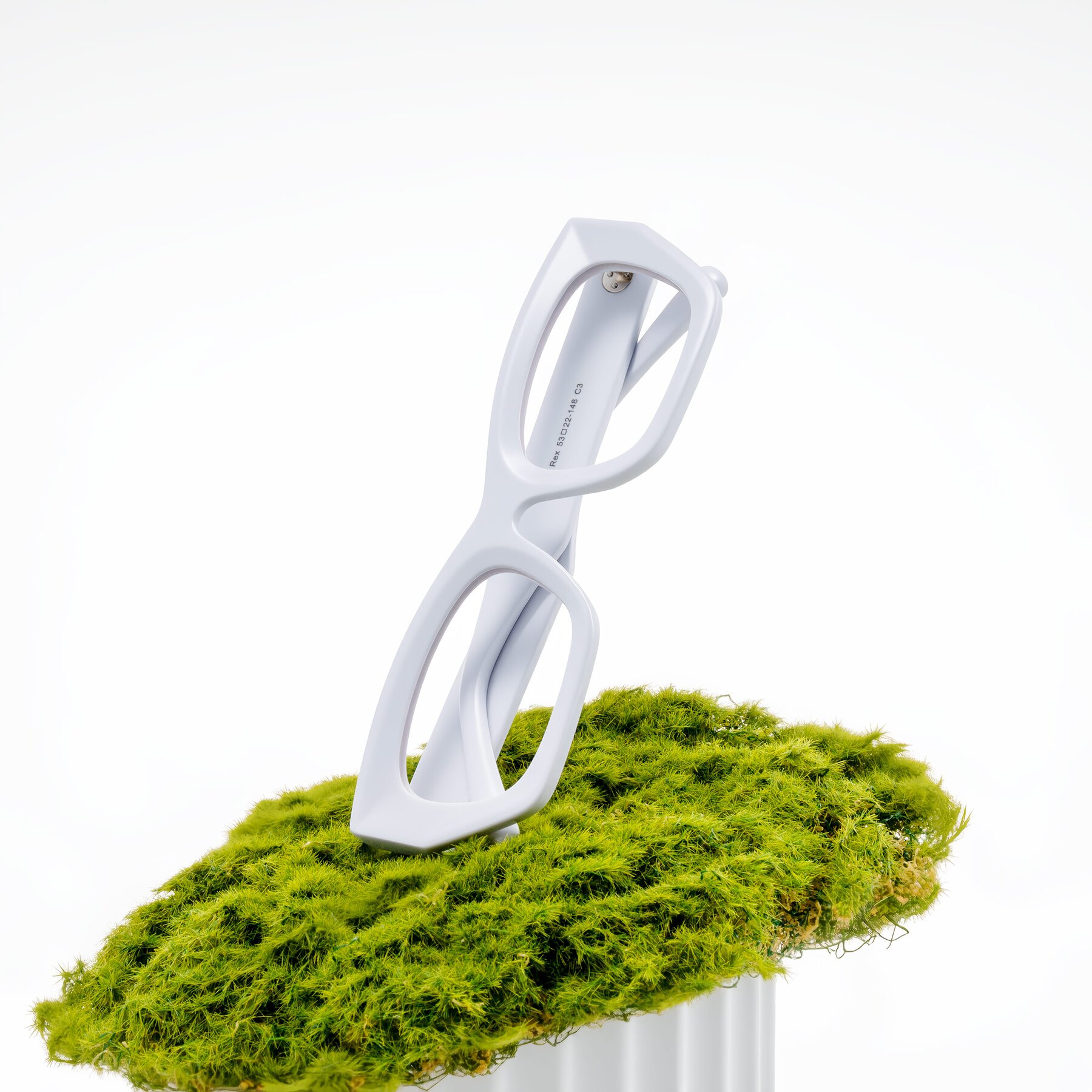 Lifestyle photography #1 of Rex in White with Clear Eyeglass Lenses