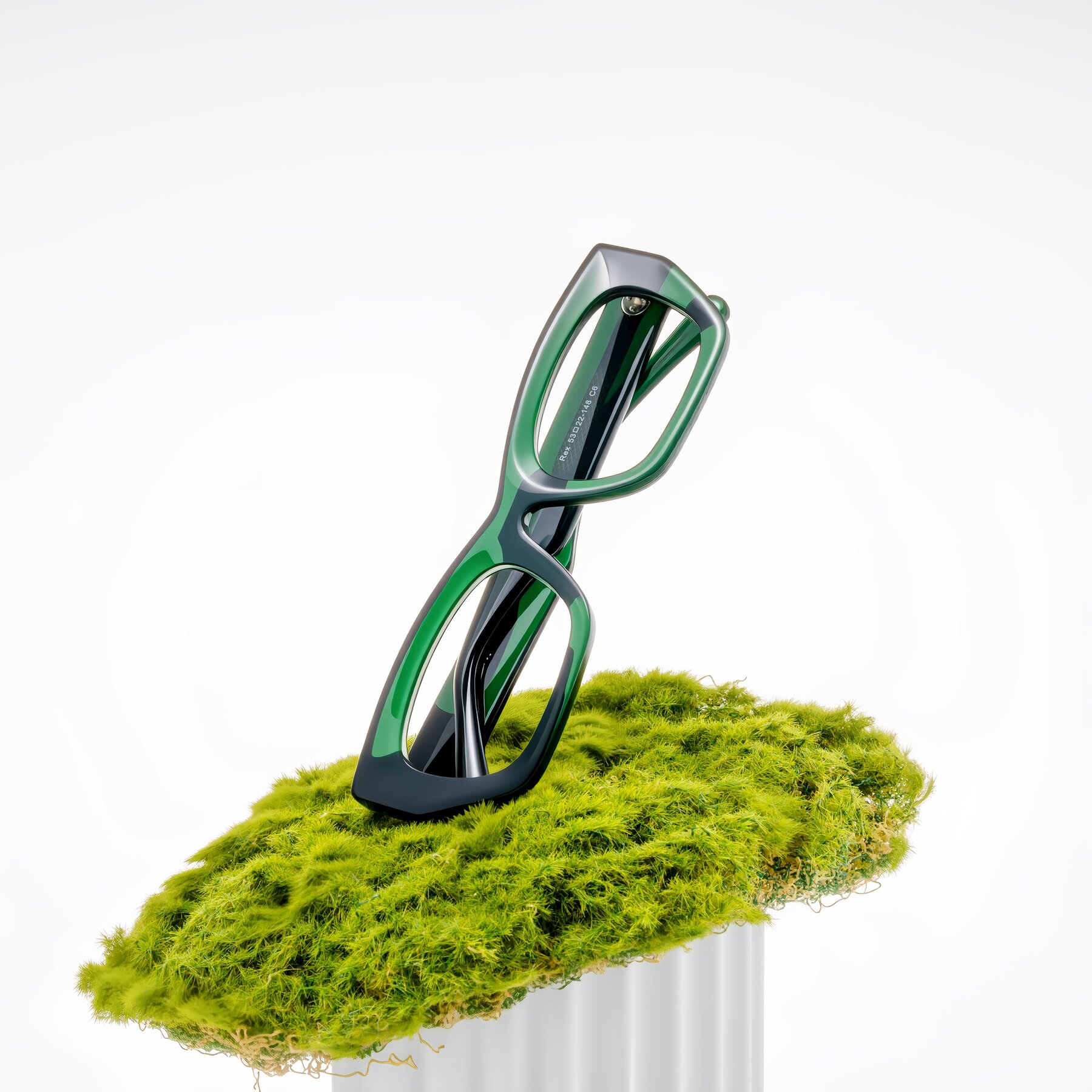 Lifestyle photography #1 of Rex in Jade Green with Clear Eyeglass Lenses