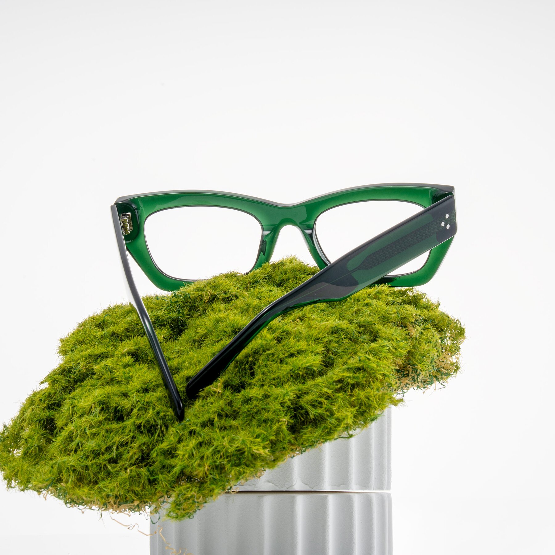 Lifestyle photography #2 of Rex in Jade Green with Clear Eyeglass Lenses