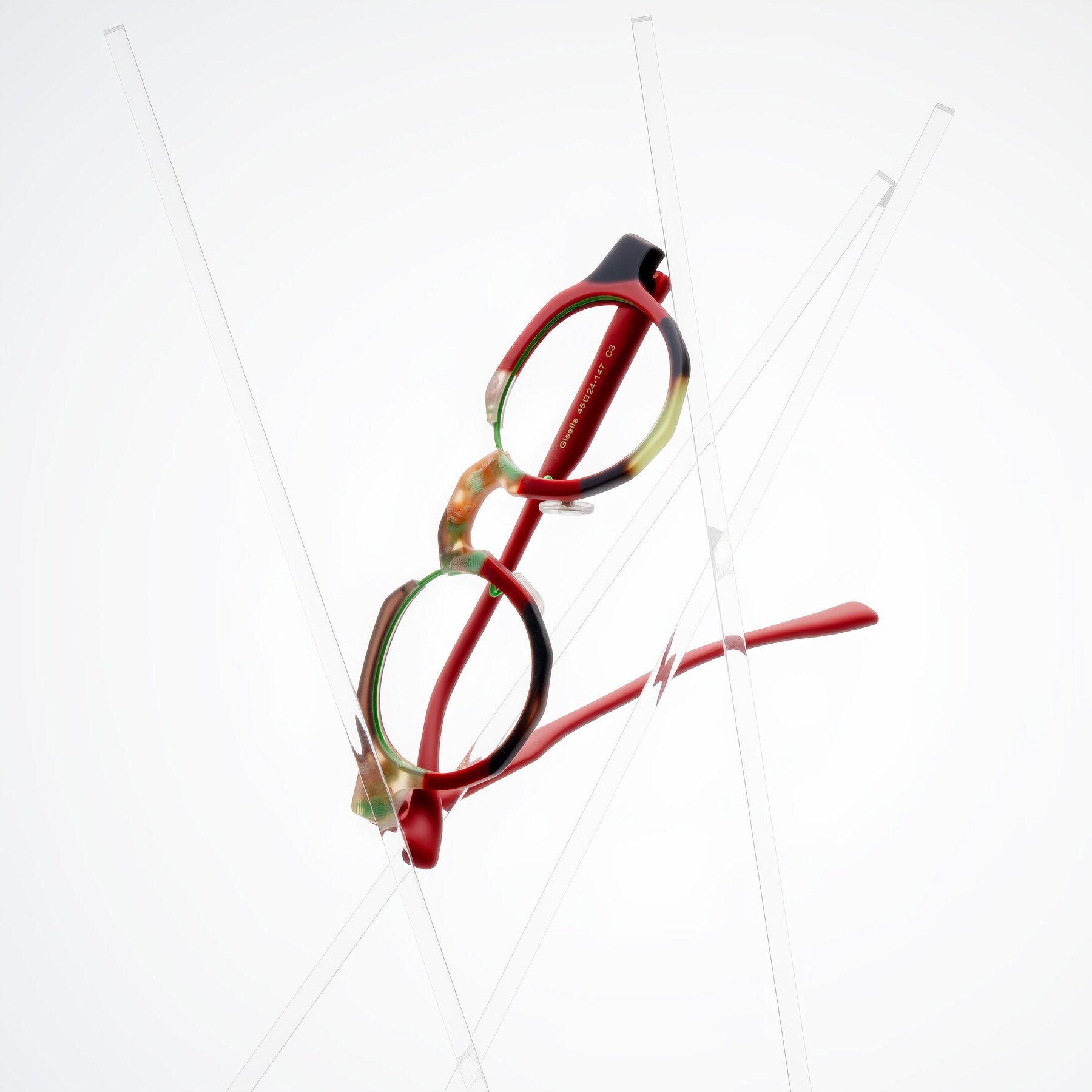 Lifestyle photography #1 of Gisella in Matte Garden with Clear Eyeglass Lenses