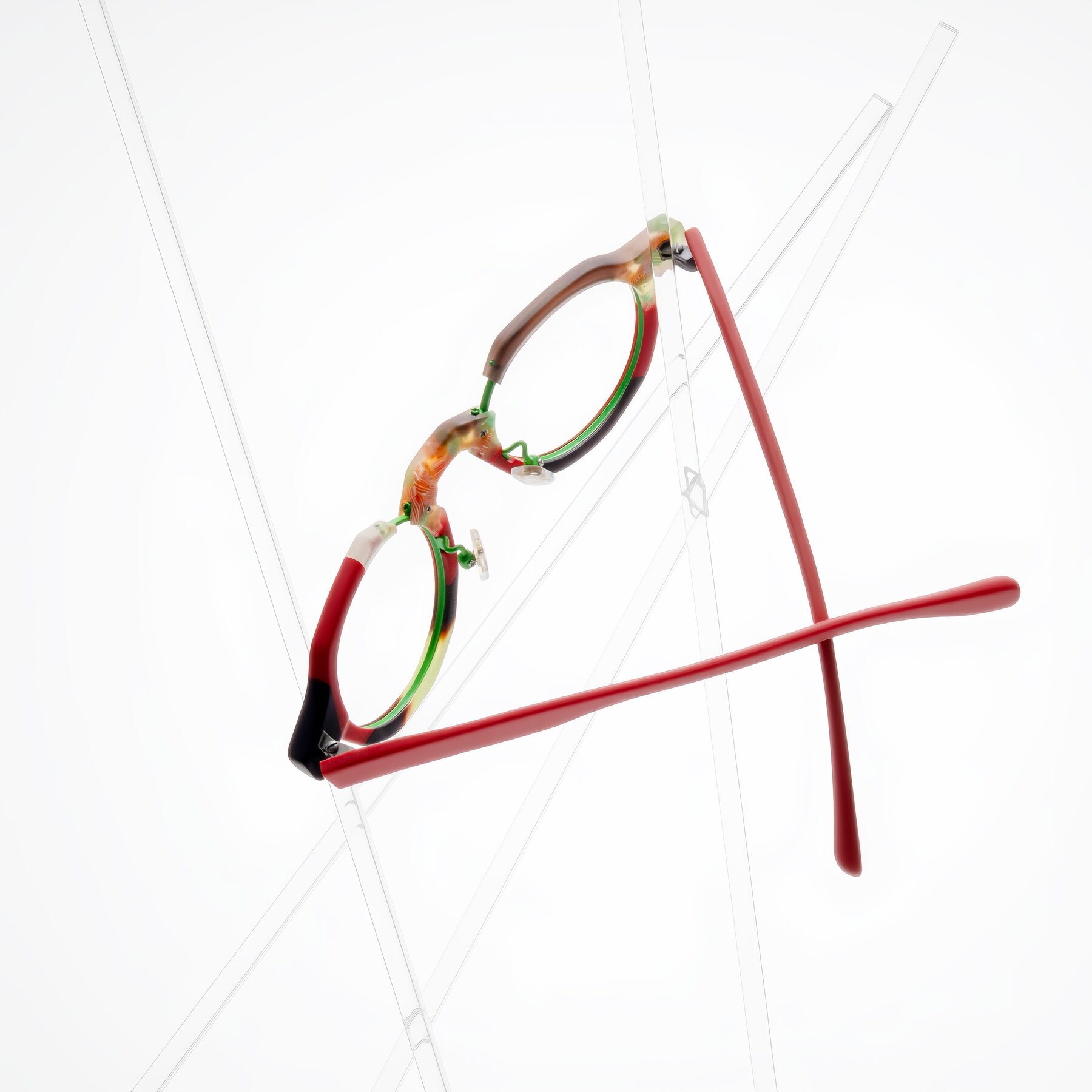 Lifestyle photography #2 of Gisella in Matte Garden with Clear Eyeglass Lenses