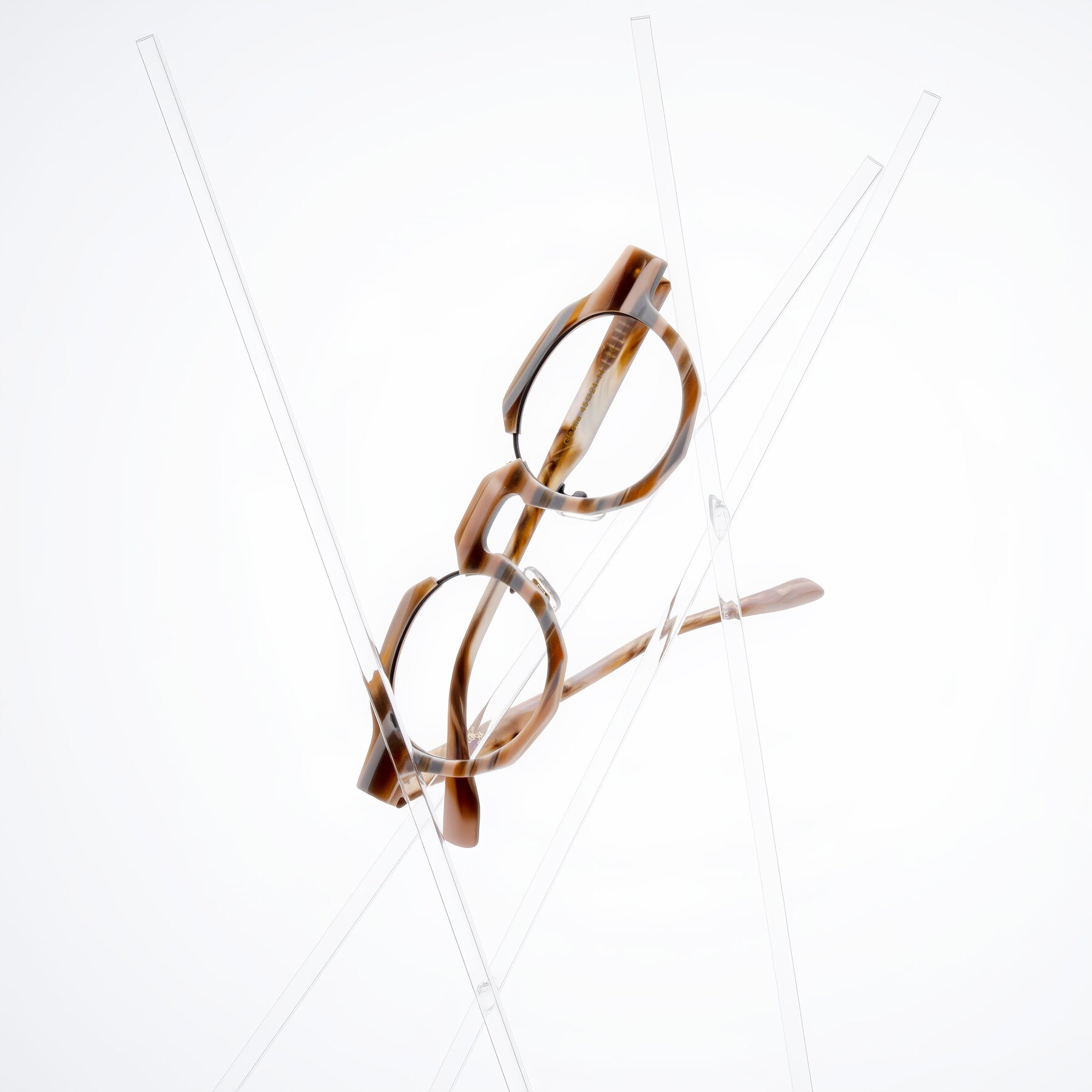 Lifestyle photography #1 of Gisella in Matte Canyon with Clear Eyeglass Lenses