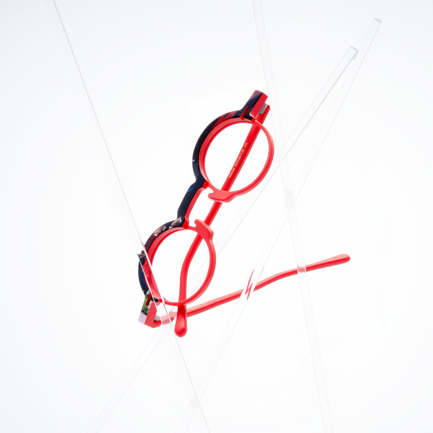 Lifestyle photography #1 of Maizel in Scarlet Mirage with Clear Eyeglass Lenses