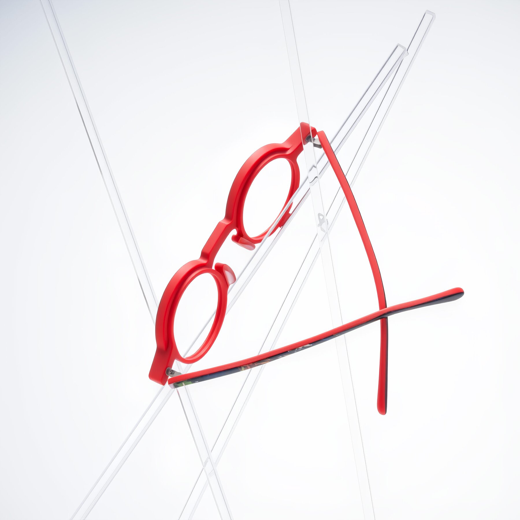 Lifestyle photography #2 of Maizel in Scarlet Mirage with Clear Eyeglass Lenses