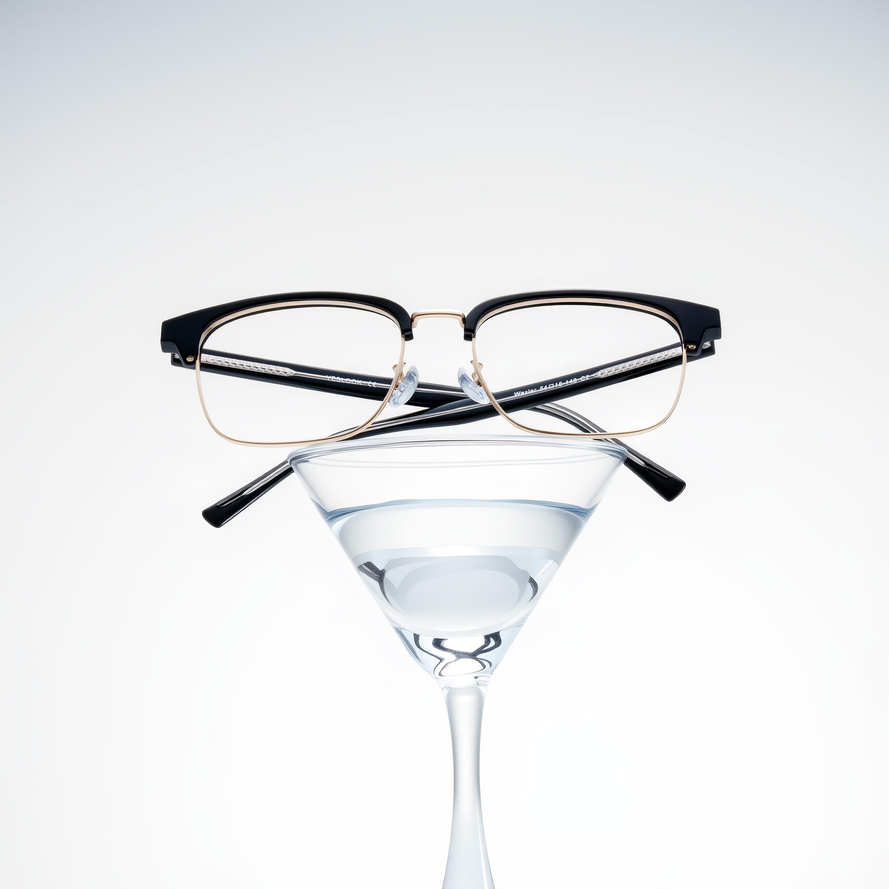 Lifestyle photography #1 of Waxler in Black/Gold with Clear Eyeglass Lenses
