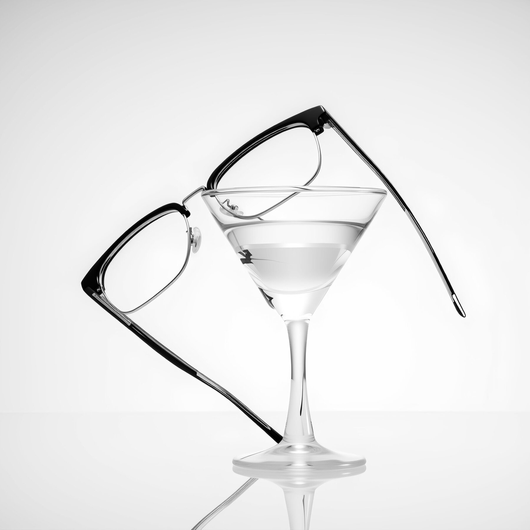 Lifestyle photography #2 of Waxler in Black/Silver with Clear Eyeglass Lenses