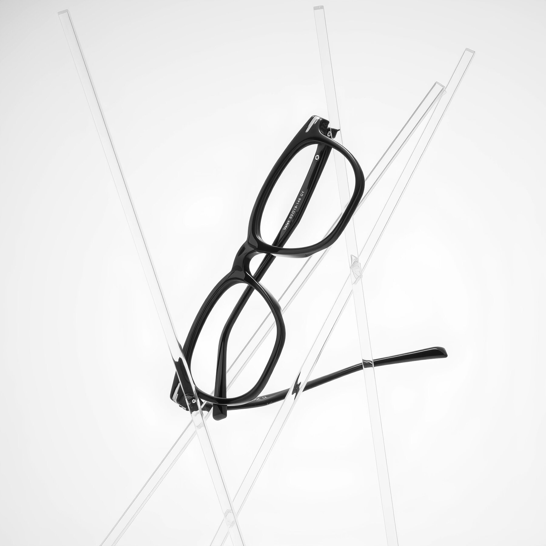 Lifestyle photography #1 of Velek in Black with Clear Eyeglass Lenses