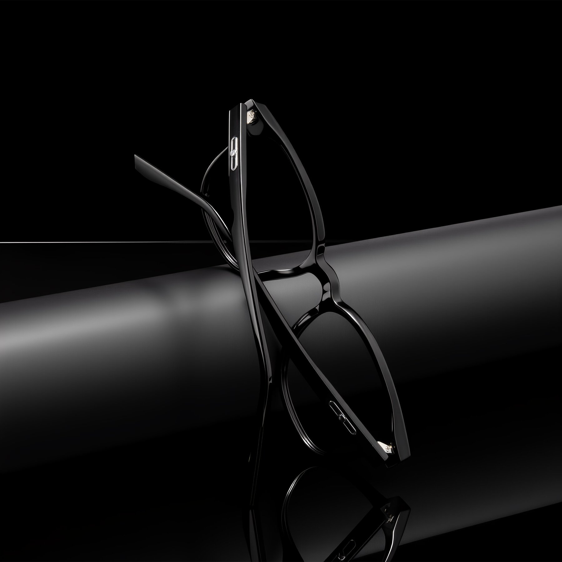 Lifestyle photography #1 of Ruhling in Black with Clear Eyeglass Lenses