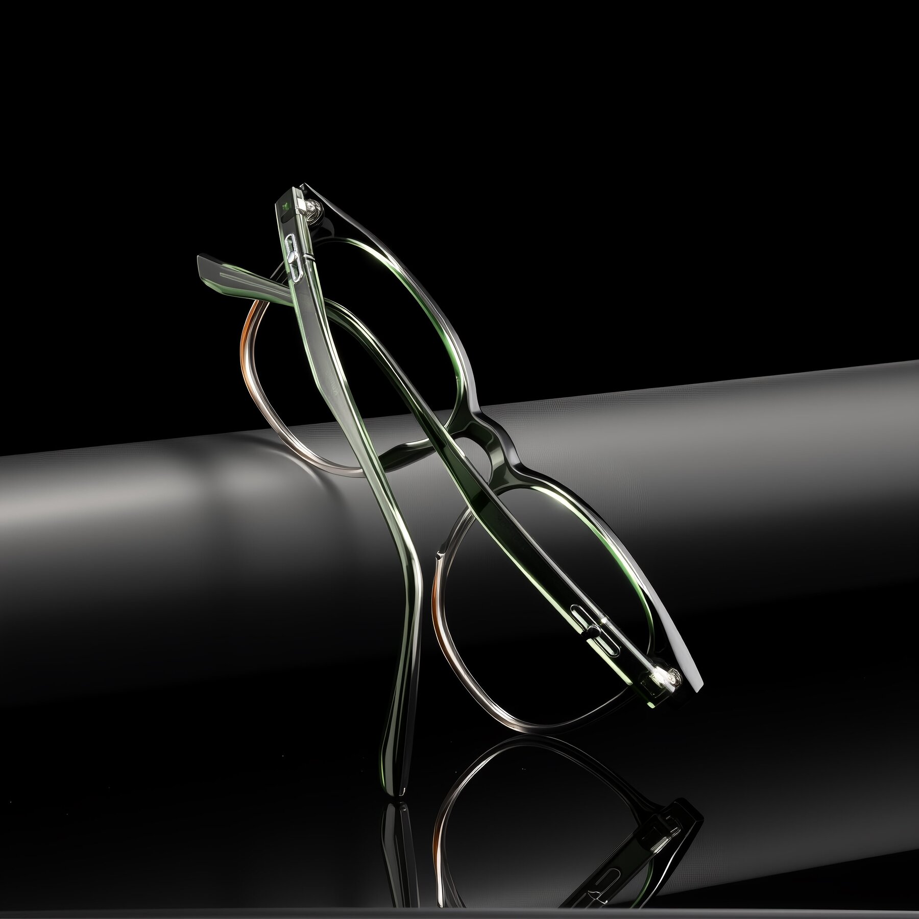 Lifestyle photography #2 of Ruhling in Gradient Green with Clear Eyeglass Lenses