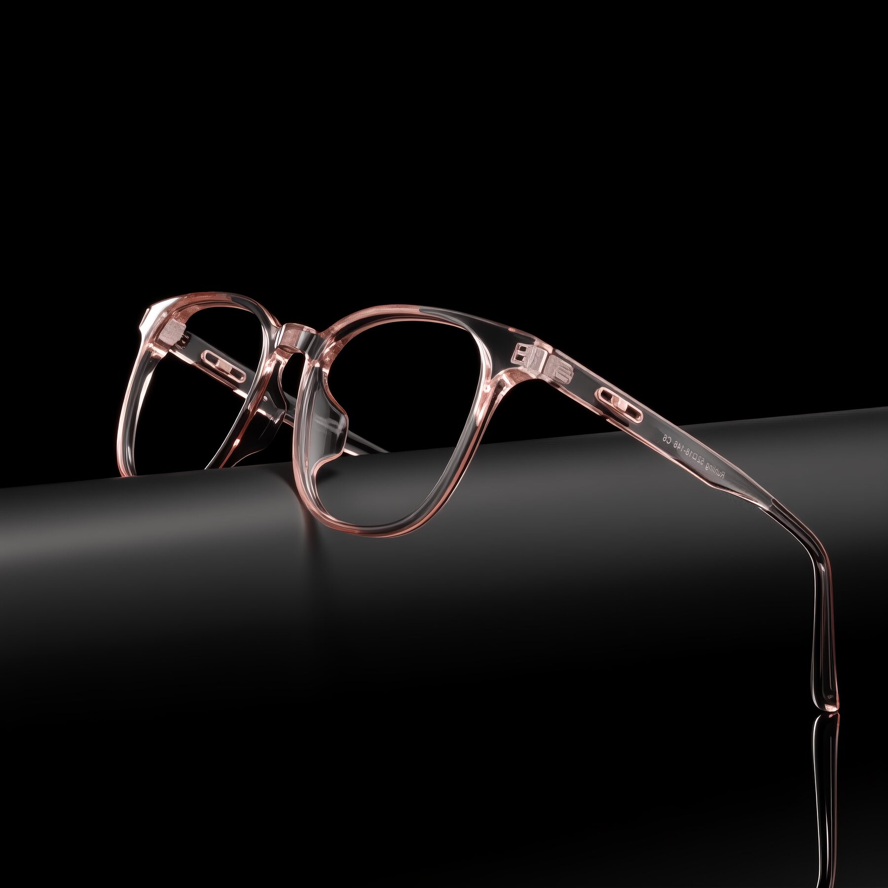 Lifestyle photography #2 of Ruhling in Transparent Pink with Clear Eyeglass Lenses