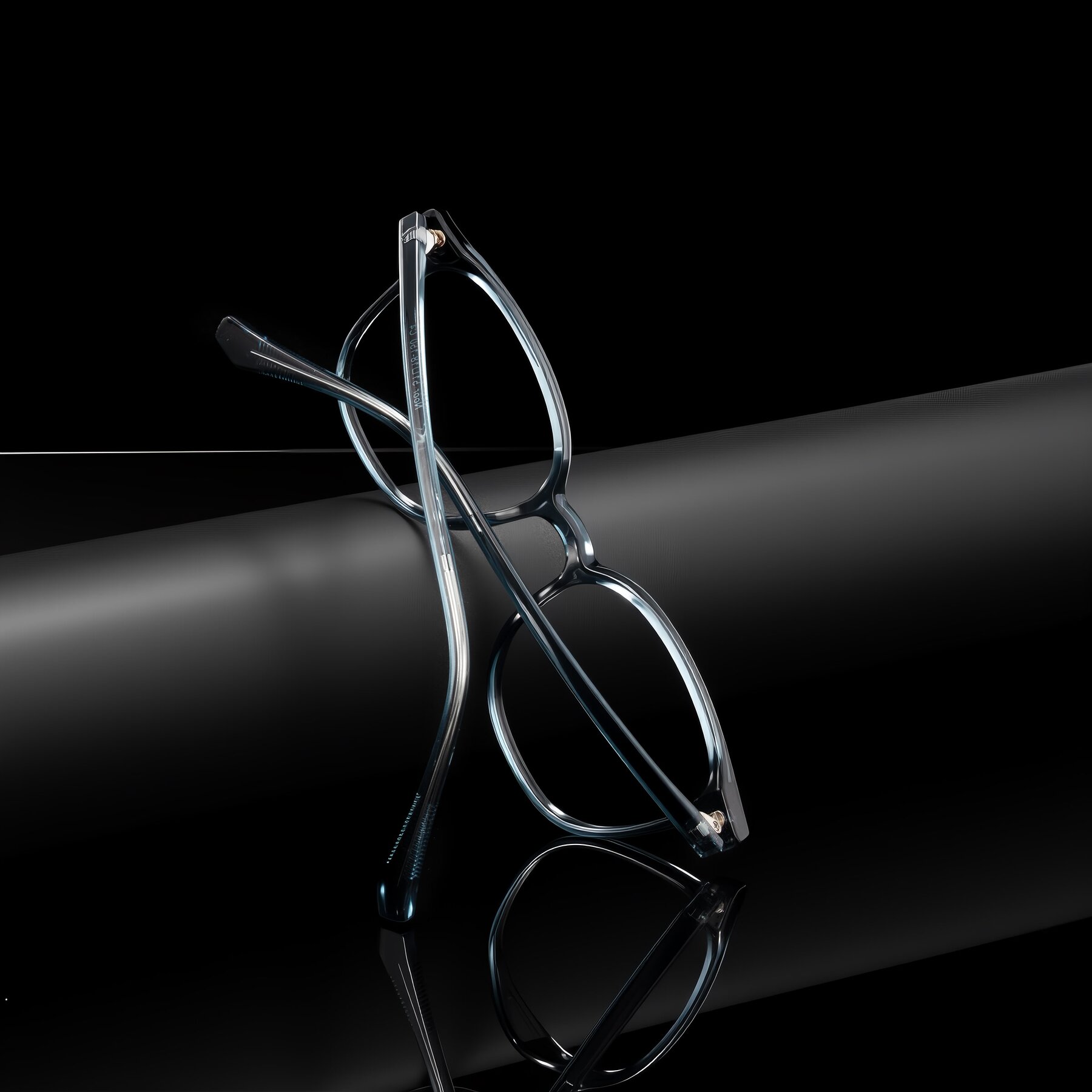 Lifestyle photography #2 of Noor in Transparent Blue with Clear Eyeglass Lenses