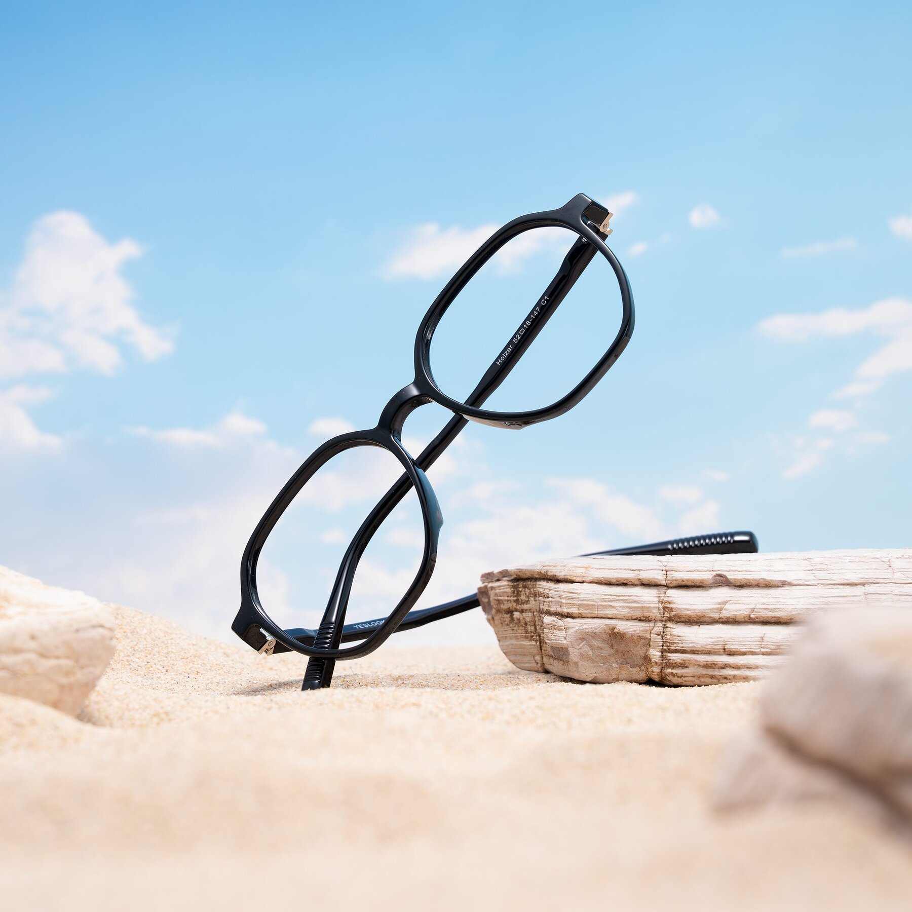 Lifestyle photography #1 of Holzer in Black with Clear Eyeglass Lenses