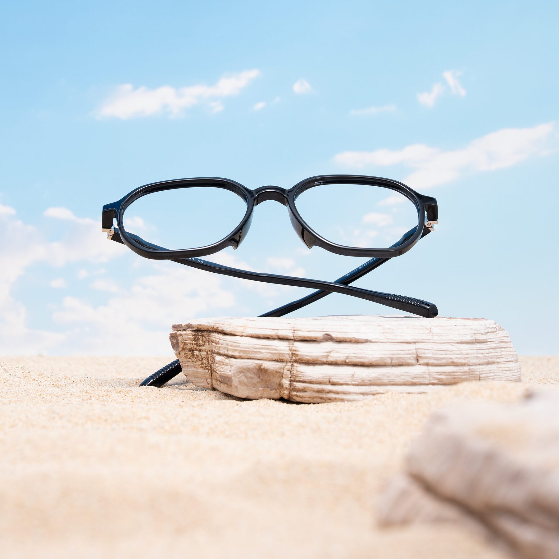 Lifestyle photography #2 of Holzer in Black with Clear Eyeglass Lenses